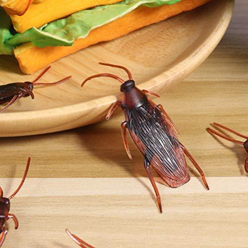 NUOBESTY NUOBESTY Halloween Fake Roach, 150pcs Fake Roaches Prank Halloween Plastic Cockroaches Bulk Roach Trick Toys|4. 5 X 1. 8 X 1 cm