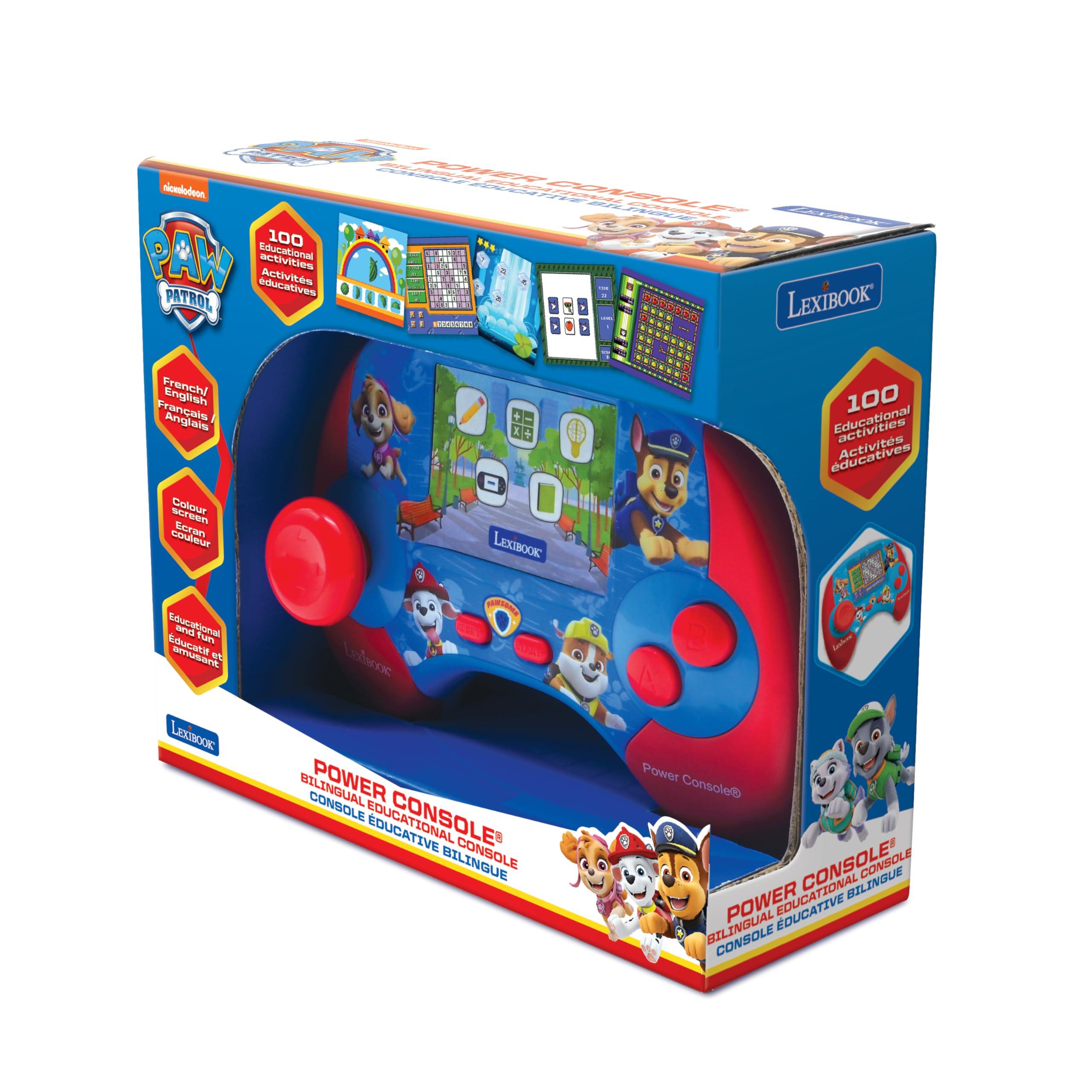 LEXiBOOK Lexibook, Paw Patrol, Power Console, Bilingual French/English Educational Game Console with 100 Activities, JCG100PAi1, Blue/Red