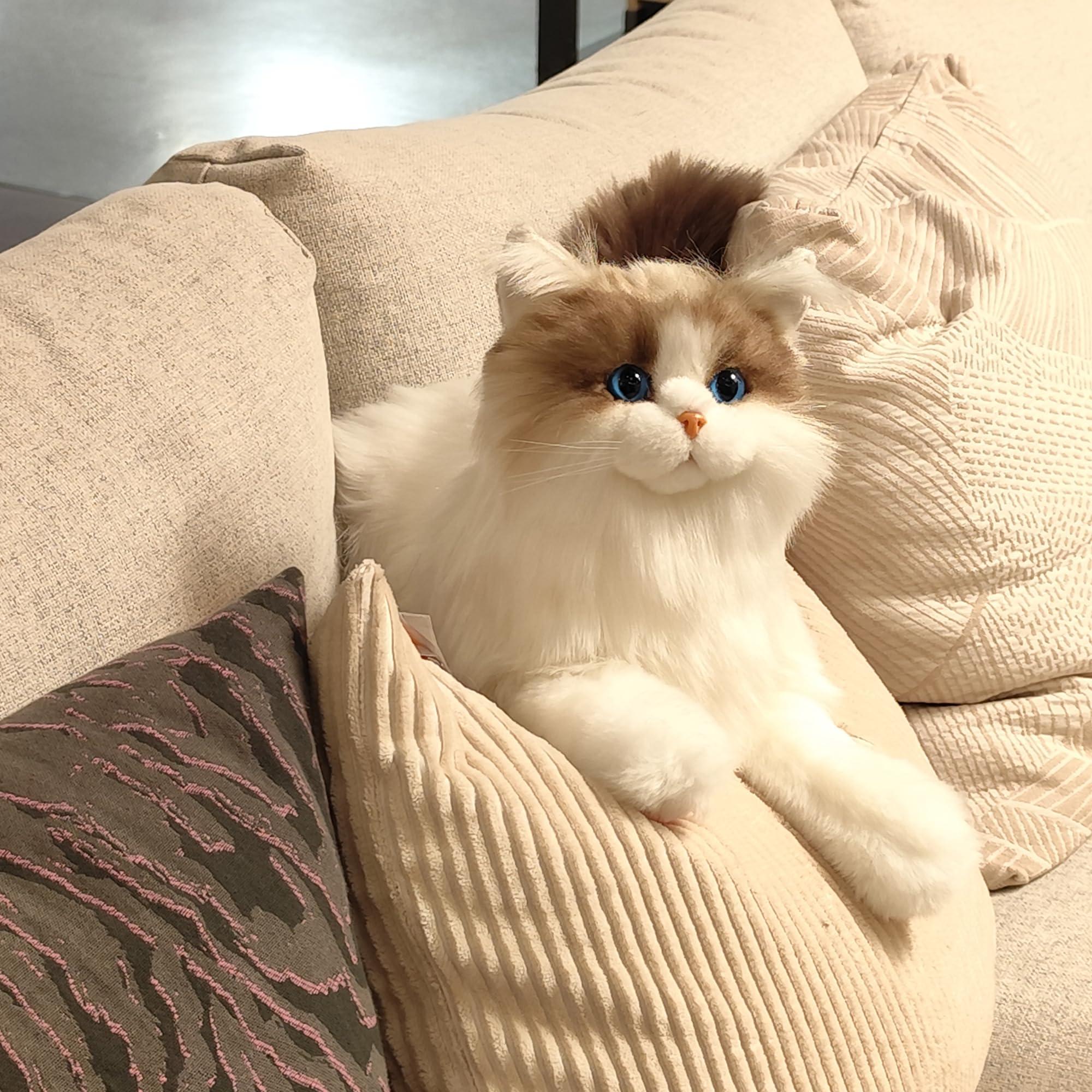 Chongker Chongker Stuffed Animals Plush - Realistic Animals Plush, Lifelike Toy, Ragdoll Cat