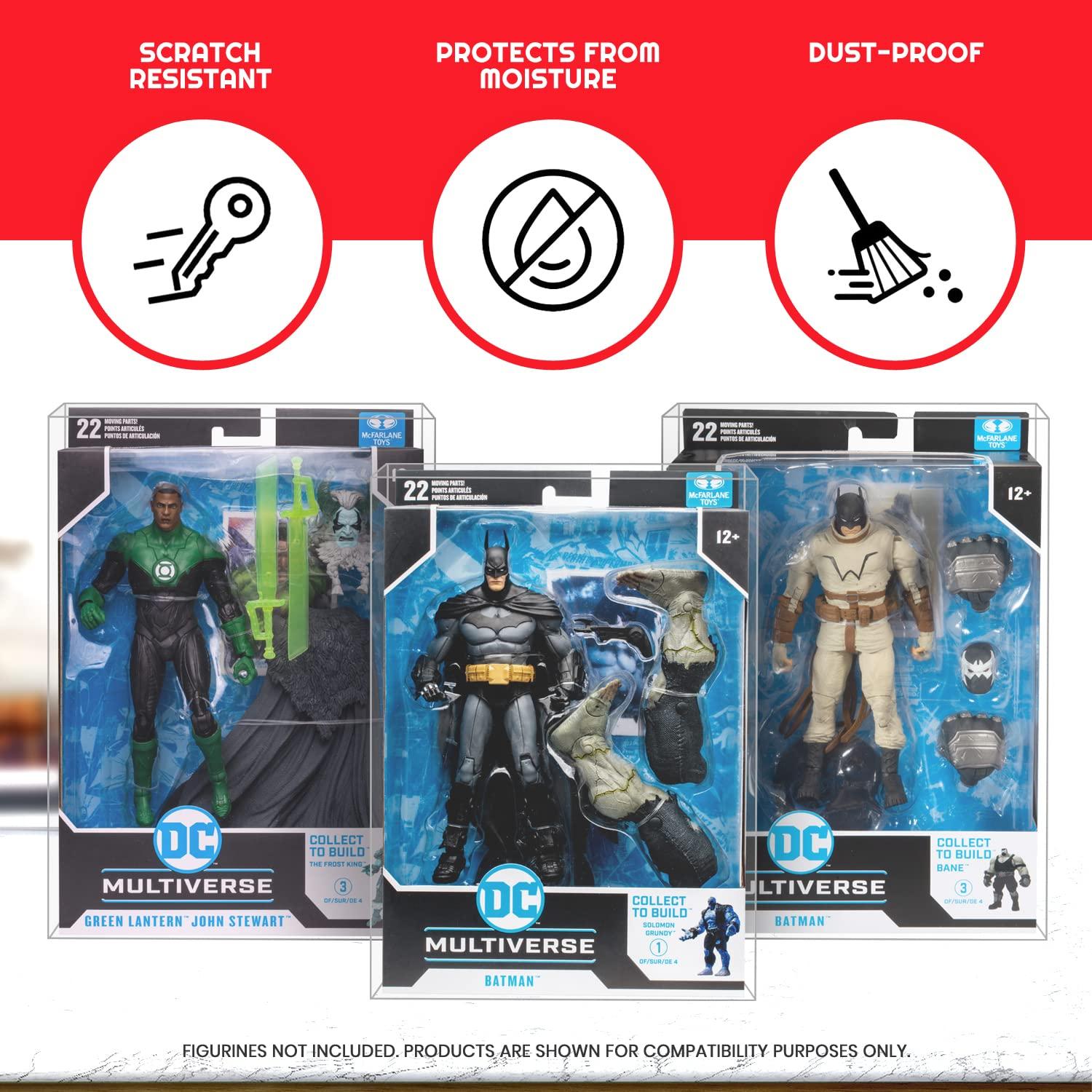 EVORETRO EVORETRO Action Figure Boxed Case Protector for McFarlane DC Multiverse BAF 7-in Figures - 10-Pack 0.40mm Thick Clear PET Plastic Display, Achive-Grade Storage. Keep Your Collection in Mint Condition