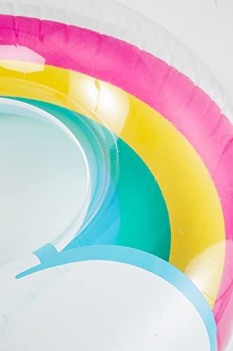 BigMouth BigMouth Inc. Rainbow Ring Pool Float, Over 5' Wide Inflatable Floatie Tube, Blow Up Swim Ring, Outdoor Summer Pool Party Decor