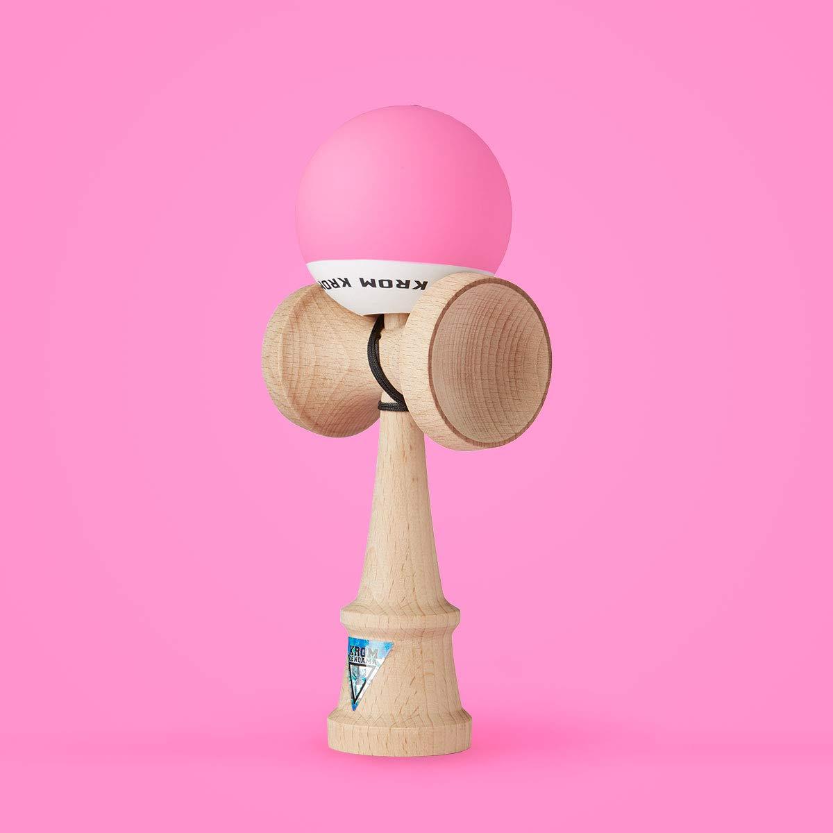 KROM KROM - Kendama Toy POP Pink - High Wood Quality - Extra Strong - for Beginner and Pro - Gift Pack : Extra String + Stickers