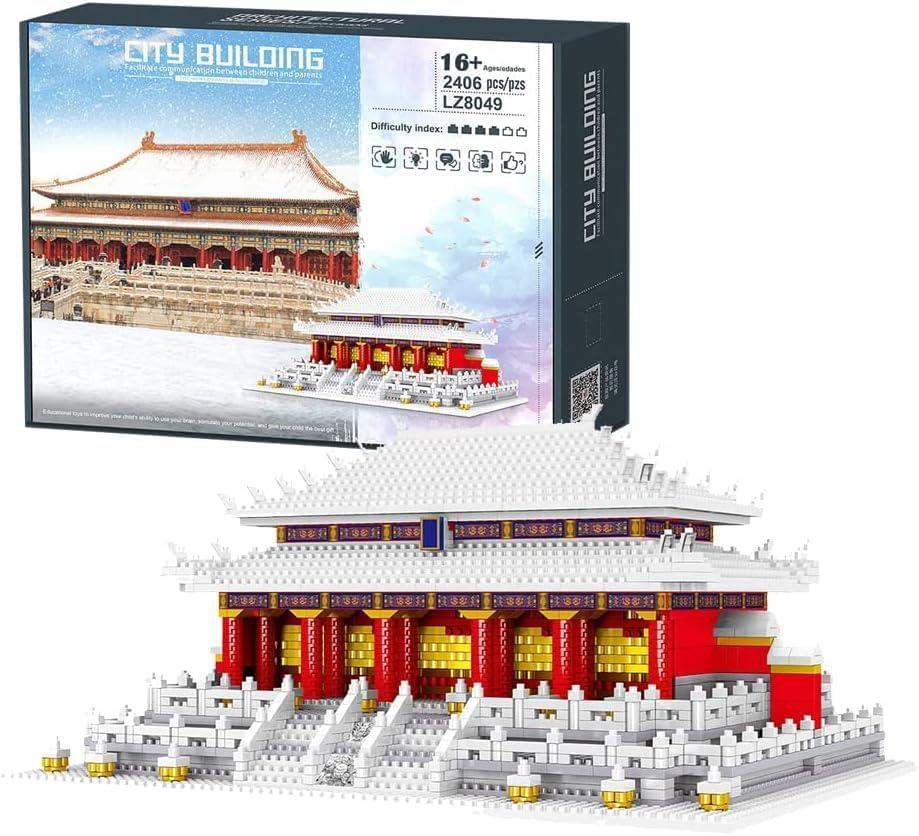 JOMIOD JOMIOD Chinese Architecture Micro Building Blocks Set, 4923 Pieces Hall of Supreme Harmony Building Blocks, World Famous Architecture Collectible Model Building Kit for Adults