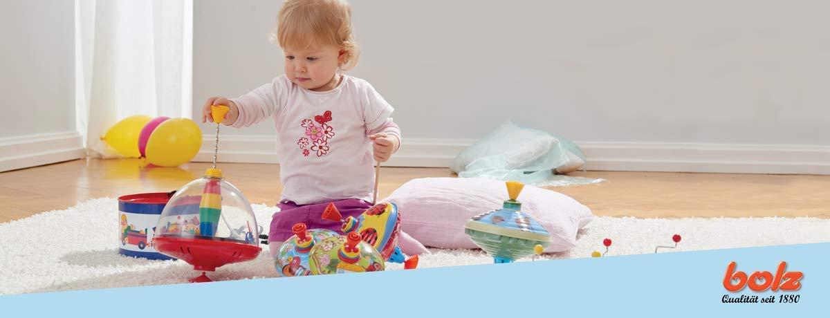 Bolz Bolz Classic Playbox Music Spinning Tin Top Toy from KsmToys The Funny Buzzing Hum Gets Louder As The Top Spins Faster, Ages 18 m+
