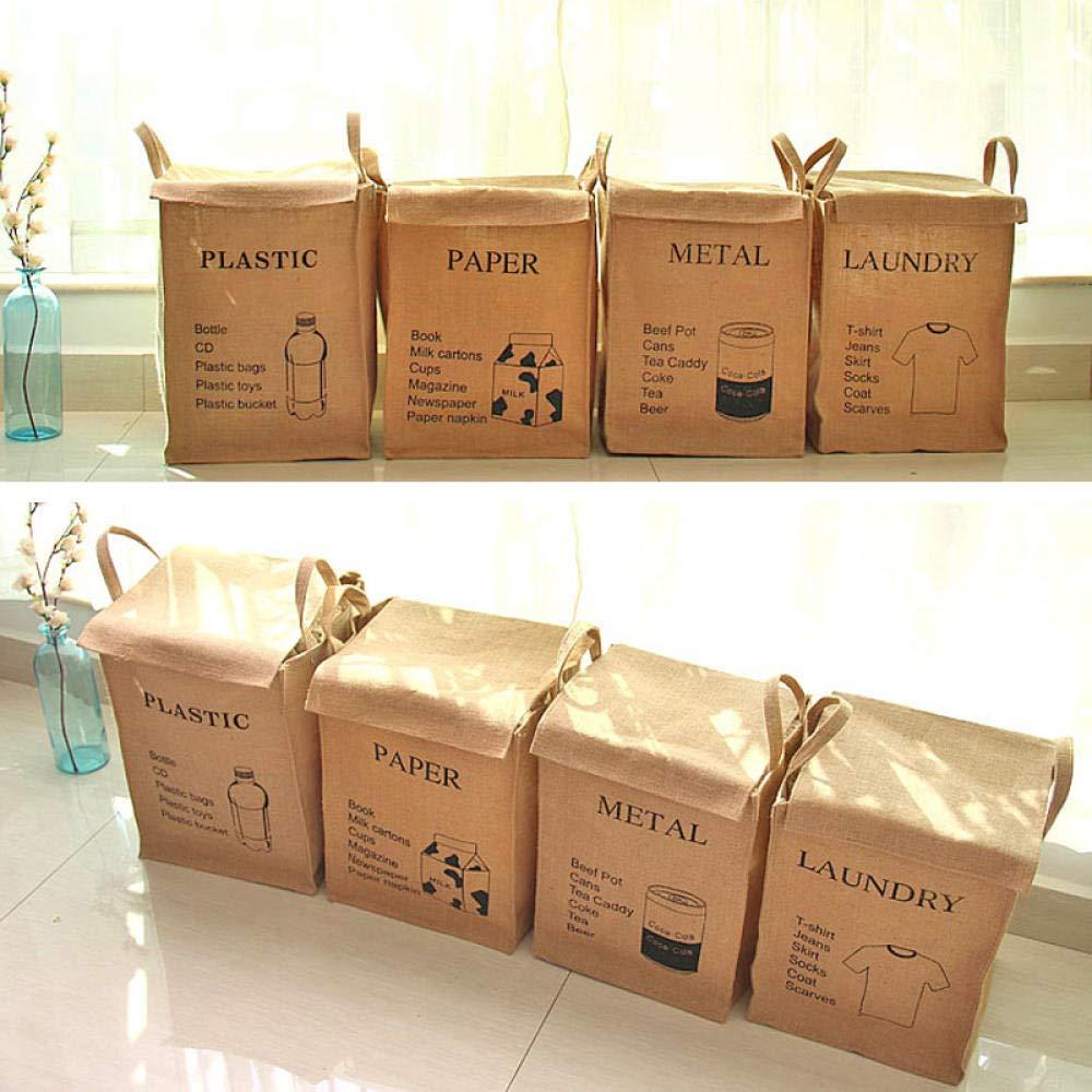 SUNS Square Storage Bins Basket, Organizer for Nursery Storage, Kid's Toy Gift Baskets, Storage Bags Cotton Linen Foldable Box Decorative-with Cover-C