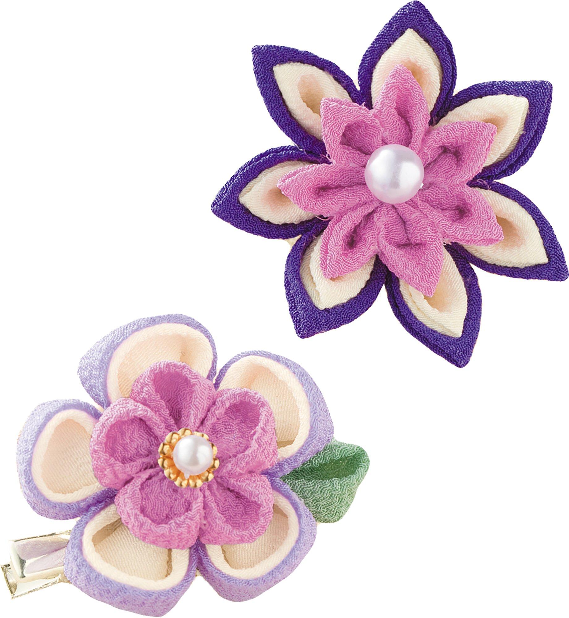 (Takagi Seni) Panami LH-379 Tsumami Craft Kit, Flower Brooch, Purple