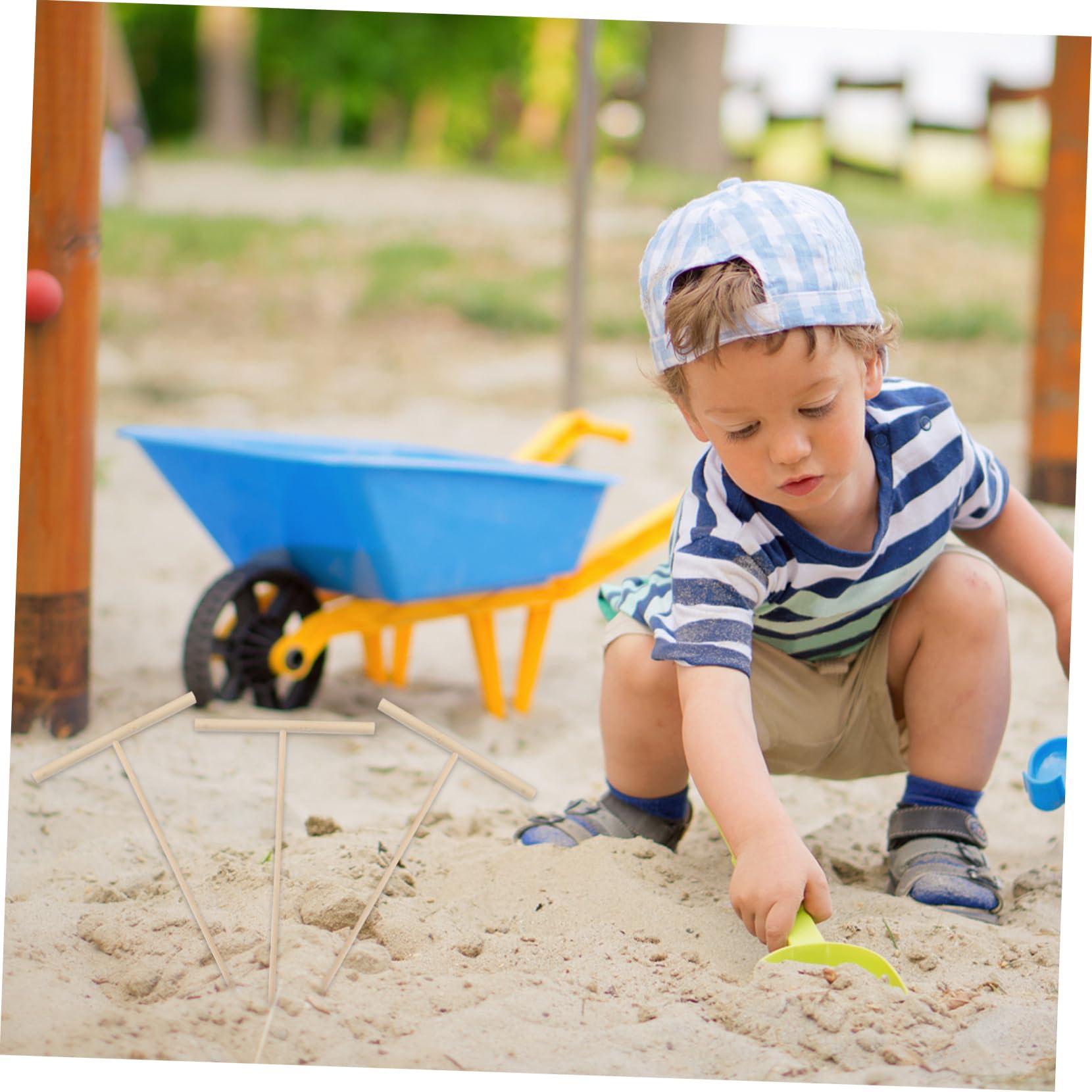 Vaguelly 18 Pcs T-type Bamboo Rake Creative Crafts Decorative Bamboo Crafts Mini Rake Toys Creative Rake Crafts Decorative Rake Crafts Sand Table Accessories Mini Bamboo Rakes