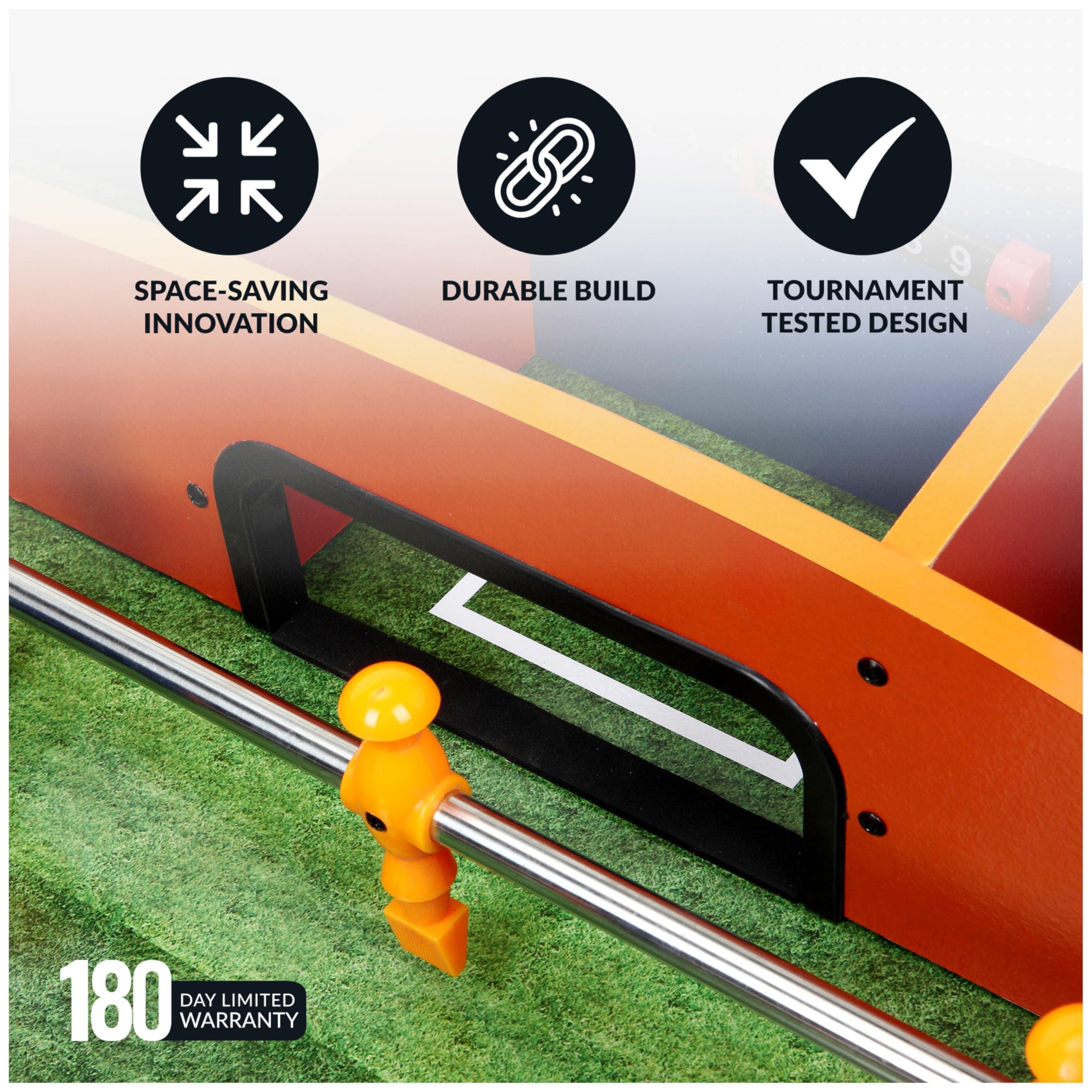 Hathaway Hathaway Revolver 4 in 1 Multi Game Tabletop - 40-in Tabletop Games Set with Ping Pong, Glide Hockey, Finger Football, and Foosball Table for Kids and Adults - Multi Game Table with Full Accessories