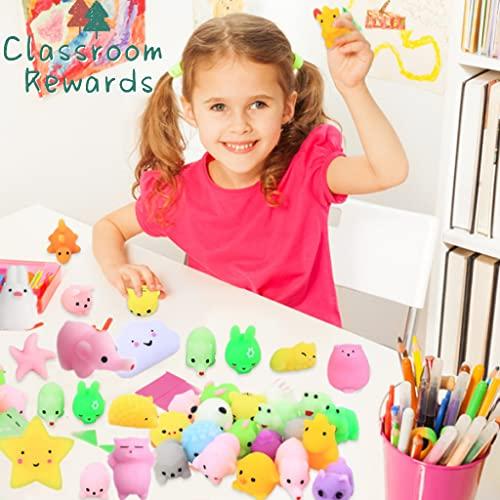 chengchuang Mochi Squishy Toy 100 Pack, Kawaii Squishies Toys Kids Party Favors, Bulk Mochi Animal Stress Relief Toys for Boys & Girls Birthday Party, Classroom Prizes, Halloween Basket Stuffers,Christmas Gifts