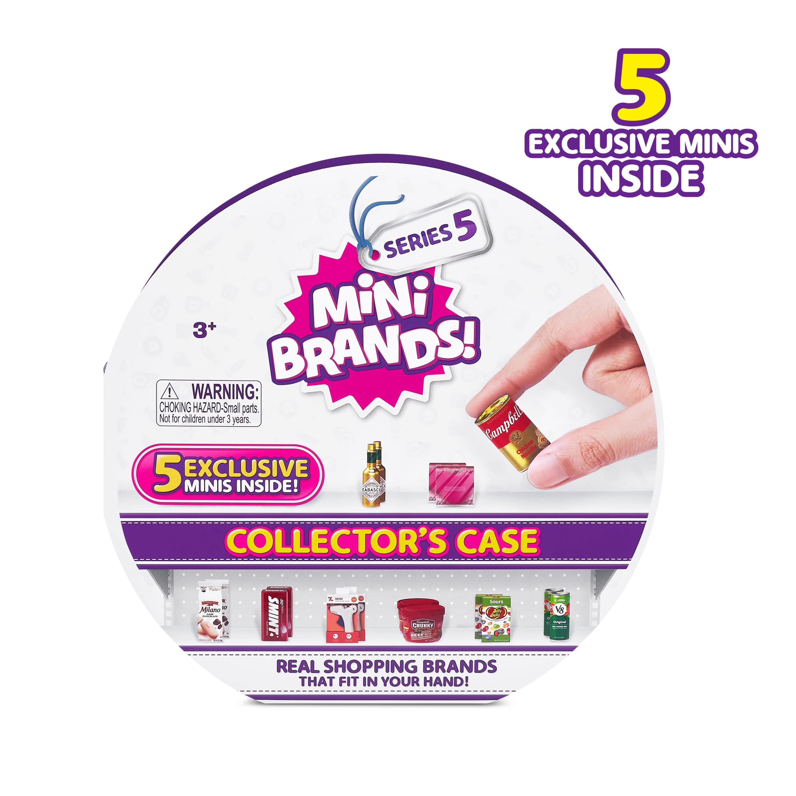 5 Surprise Mini Brands Series 5 Collector\'s Kit by ZURU (3 Capsules + 1 Collector\'s Case) - Amazon Exclusive Mystery Capsule Real Miniature Brands