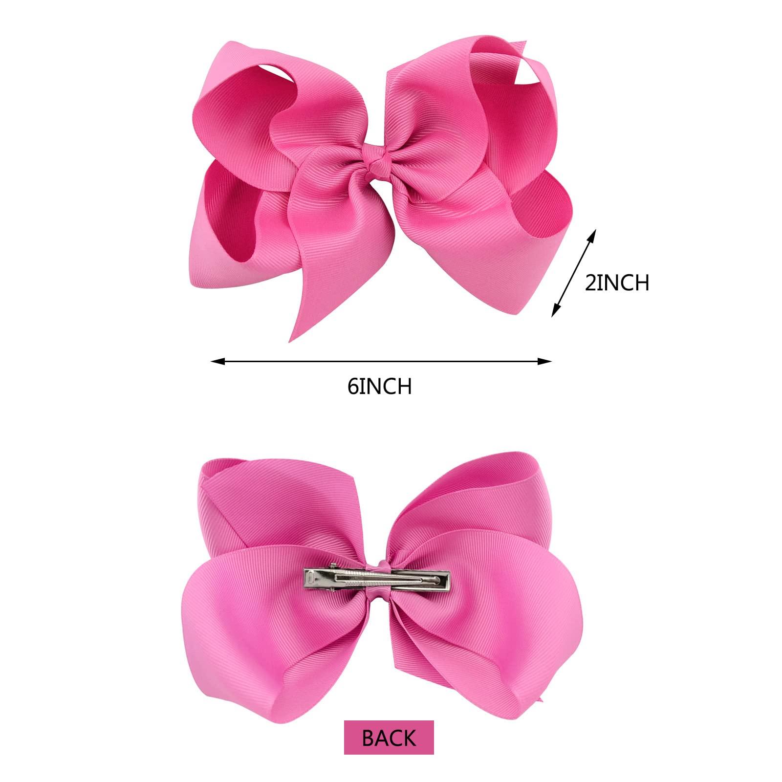 YHXX YLEN YHXX YLEN 20PCS Big 6 Inch Hair Bows for Girls Grosgrain Ribbon Toddler Hair Accessories with Alligator Clips for Toddlers Baby Girls Kids Teens