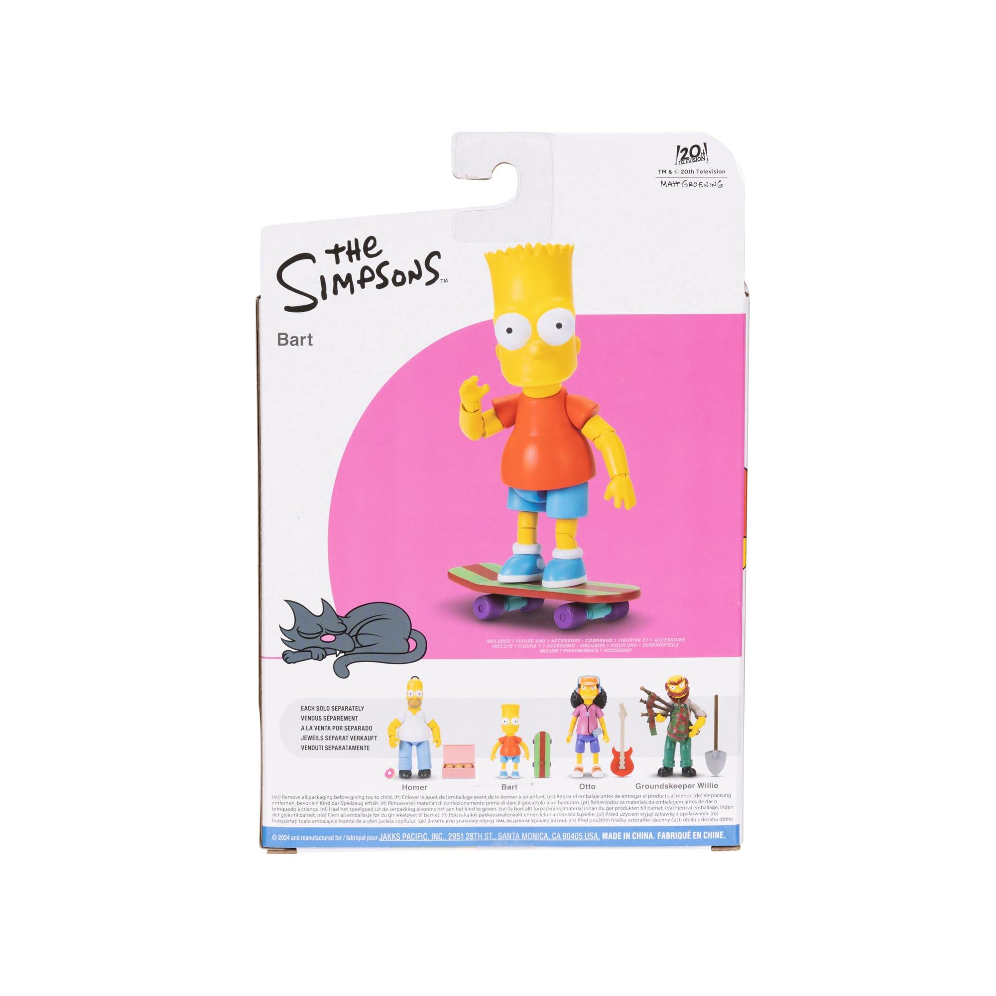 Disney Disney The Simpsons Action Figures 4-Pack 5-Inch Collectible Figures from Jakks Pacific's Wave 1 - Homer, Bart, Groundskeeper Willie, and Otto
