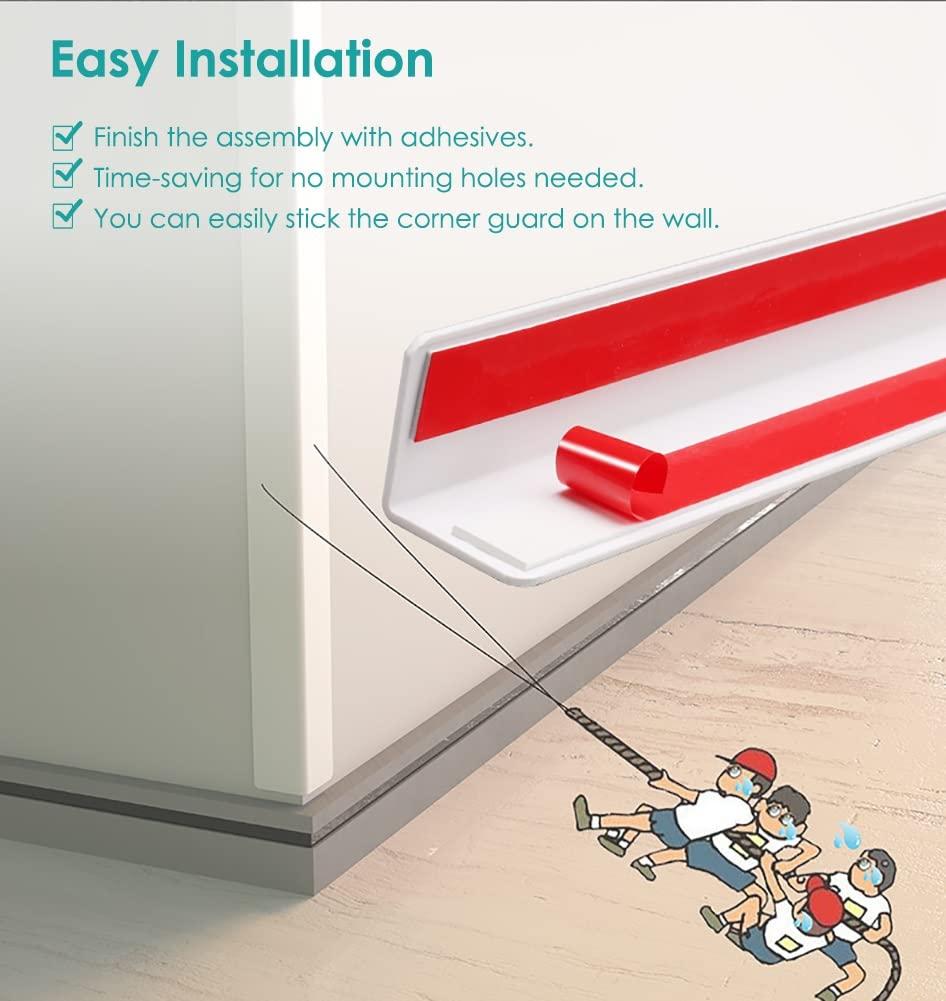 SRNSAEB PVC Wall Corner Shield Guards for Child Proof, Self Stick Wall Edge Protector for Indoor Bedroom Office, Easy to Install (Color : Style6, Size : 130cm/51in)