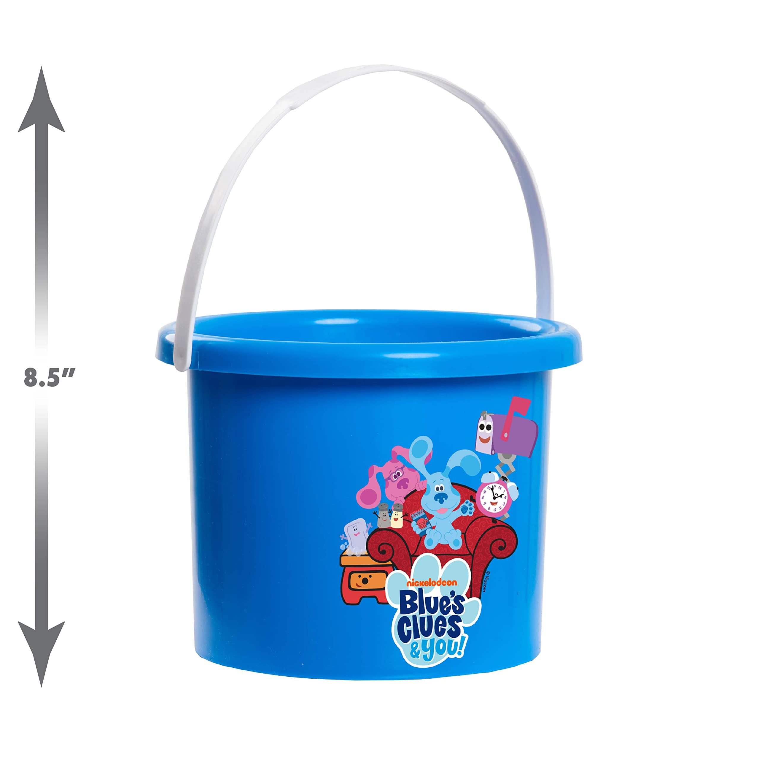 Blue's Clues & You! Blue\'s Clues & You! Bath Bucket 7-Piece Set, 3 Water Toys, 1 Figure, Bath Fizzy, Sponge and Bucket, Kids Toys for Ages 3 Up, Amazon Exclusive