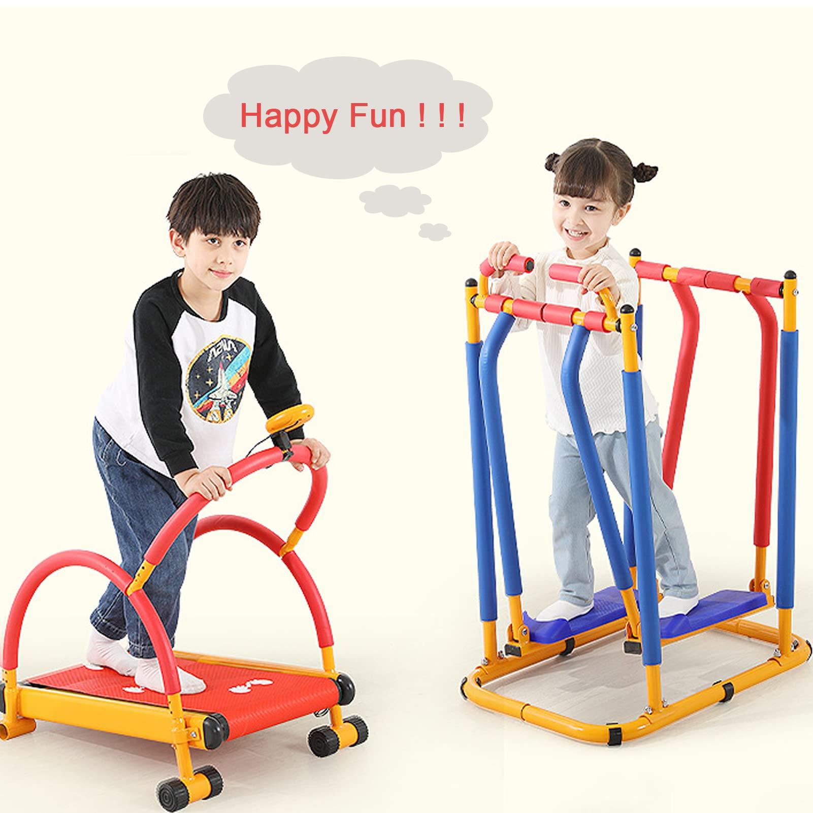 QBDGXFC Fitness Exercise Equipment for Kids, Adjustable Exercise Equipment with Non-Slip Pedals, Children\'s Treadmill for Kids Fitness Exercise, Boys and Girls