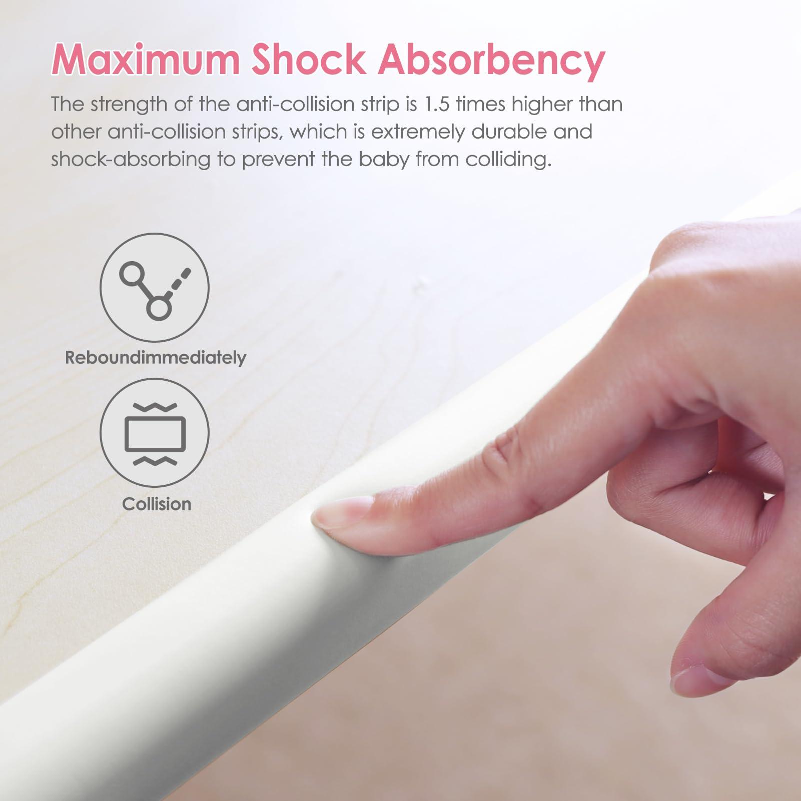 kert Baby Proof Corners and Edges, (Large 16.5FT Edge +8 Corners) Baby Proofing Corner Guards, Soft Rubber Foam Edge Protector, Furniture Tables Bumper Guard for Baby Safety, White