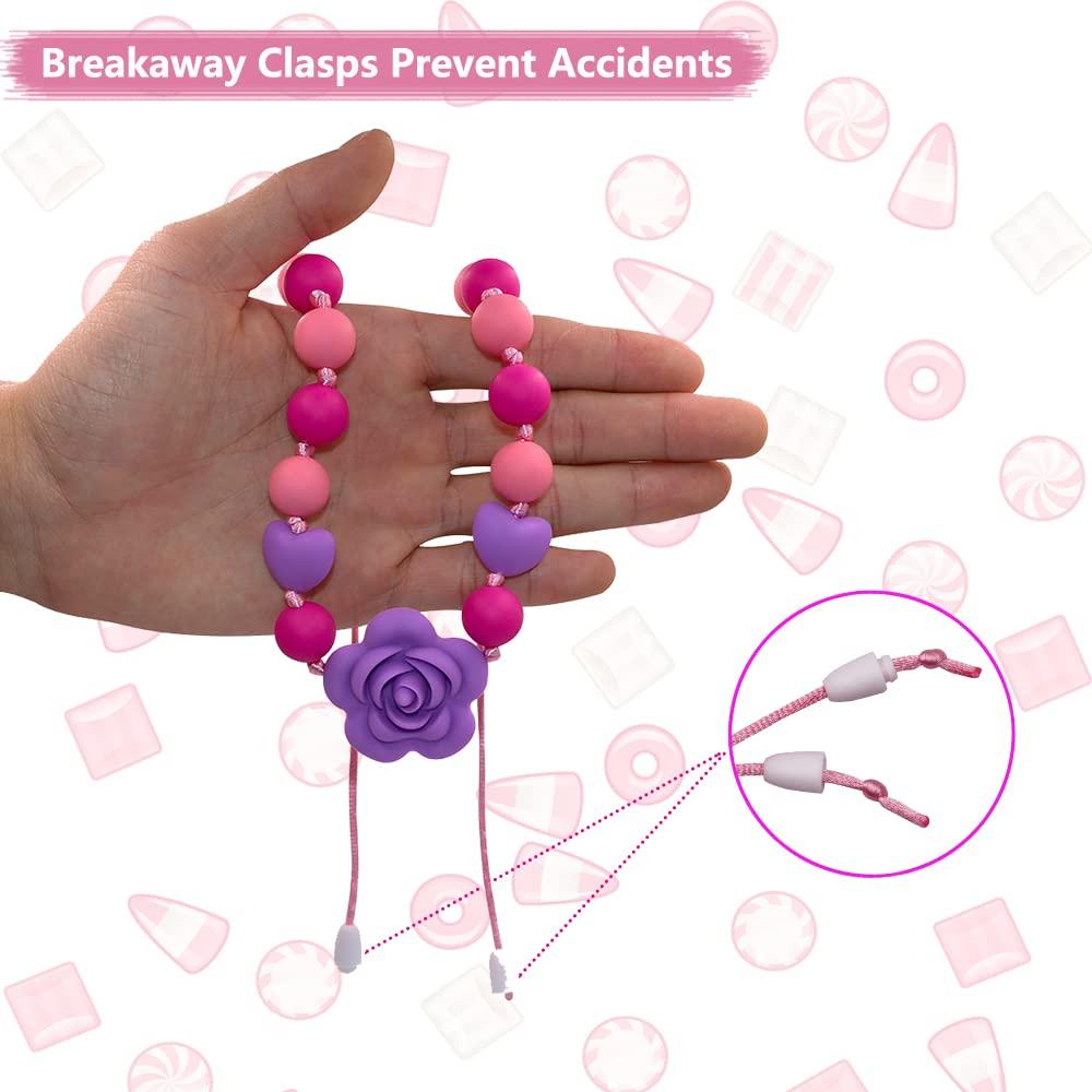 Flyaway Teething Necklaces for Baby Infant, 4pcs