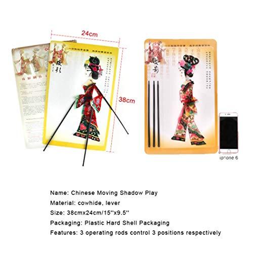 Gjiner Gjiner 15x9.5inch King Queen Shadow Hand Puppets Chinese Shadow Play Doll Shadow Puppet with Operating Lever-Best Finger Puppets Handicraft Queen