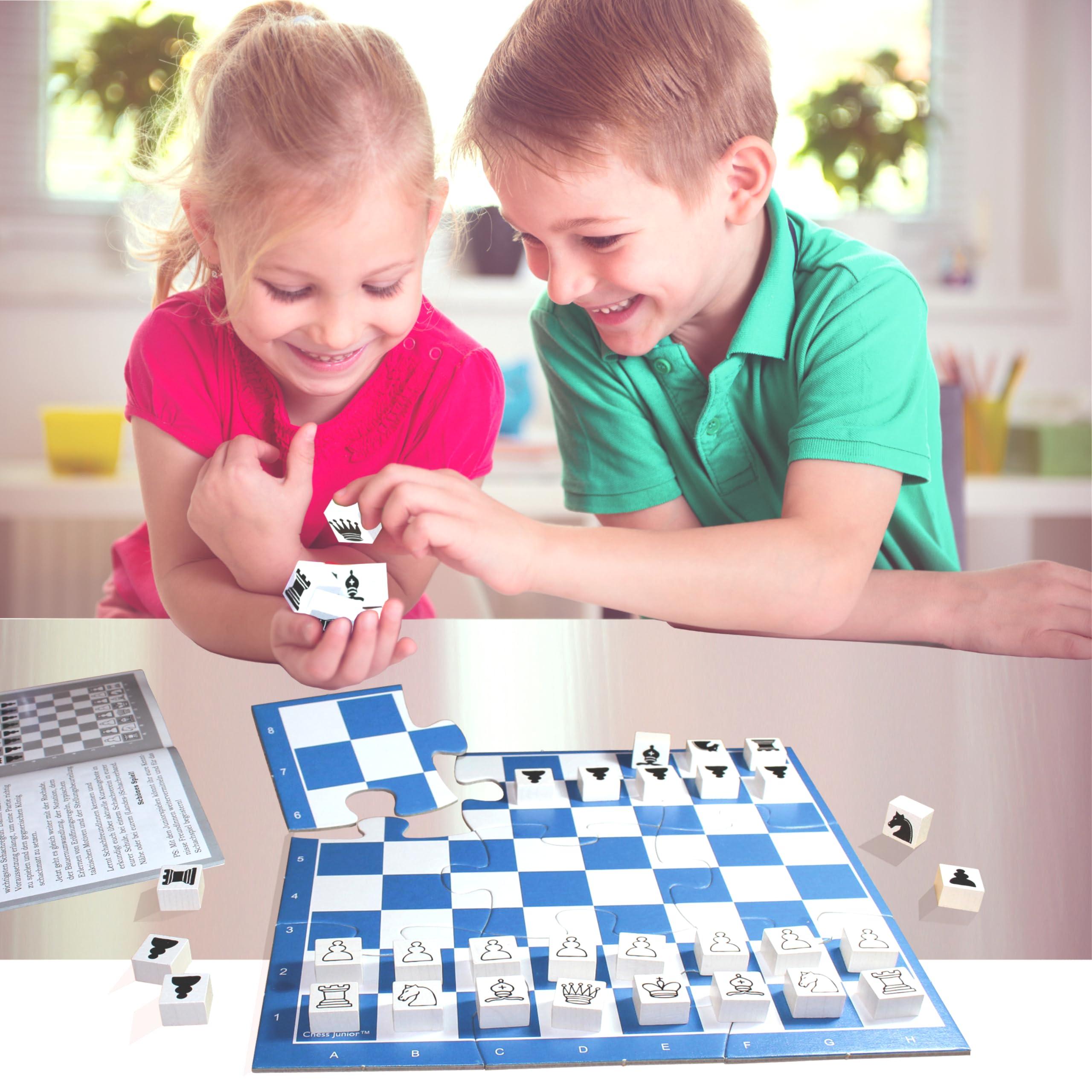 Chess Junior Chess Junior - Chess Set for Kids Ages 4 5 6 7 8, Board Game, Winner of The Brain Child Toy Award, Blue