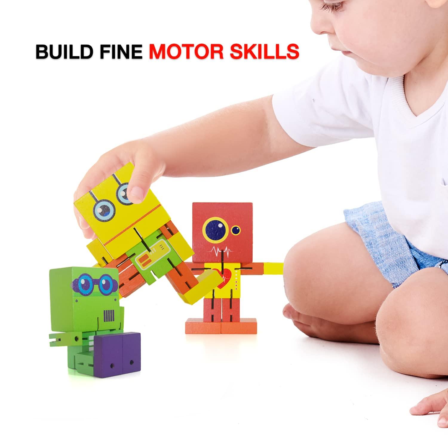 Wood & Robotics Wooden Robot Toy, cubebot Toy, cubebot, Cube Toy Puzzle, cubebot Micro, Stacking Wood Robots, Fidget Bots, Wooden Robot Puzzle Toy, Robot Transforming Cube, Wood Robot Toy, Toy, Wood cubebot