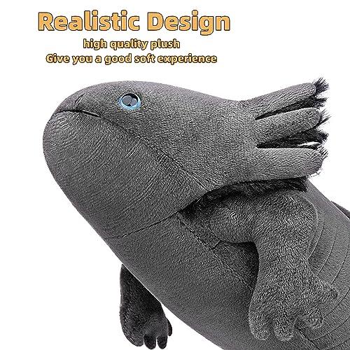 FRANKIEZHOU FRANKIEZHOU Giant Axolotl Plush- Grey,31.5\" Lifelike Axolotl Stuffed Animal, Soft Plush Stuffed AnimalPlush Animals, Axolotl Plush, Gifts for Boys Girls