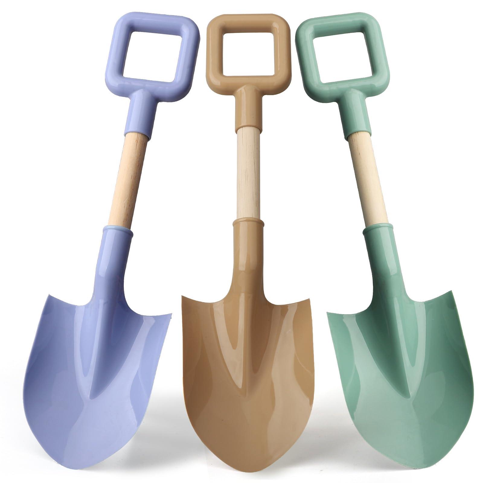 Amarlozn 16\" Wood Beach Sand Shovel Toys for Kids Adults, Heavy Duty Beach Toys Shovels for Sandbox Table, Sand Toy Shovel for Shoveling, Digging, Garden Fun