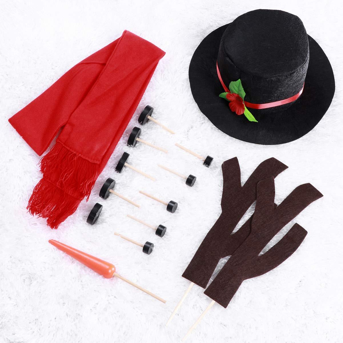 STOBOK 16 pcs Snowman Making Kit Christmas Snowman Kit Snowman Building Kit