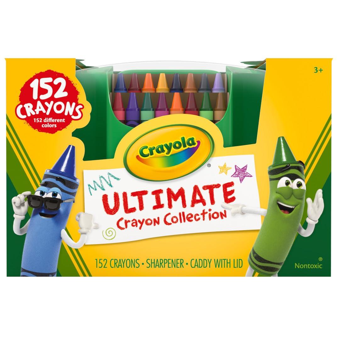 Crayola Crayola Ultimate Crayon Box Collection (152ct), Bulk Kids Crayon Caddy, Classic & Glitter Colors, Coloring Book Supplies, Gift for Kids