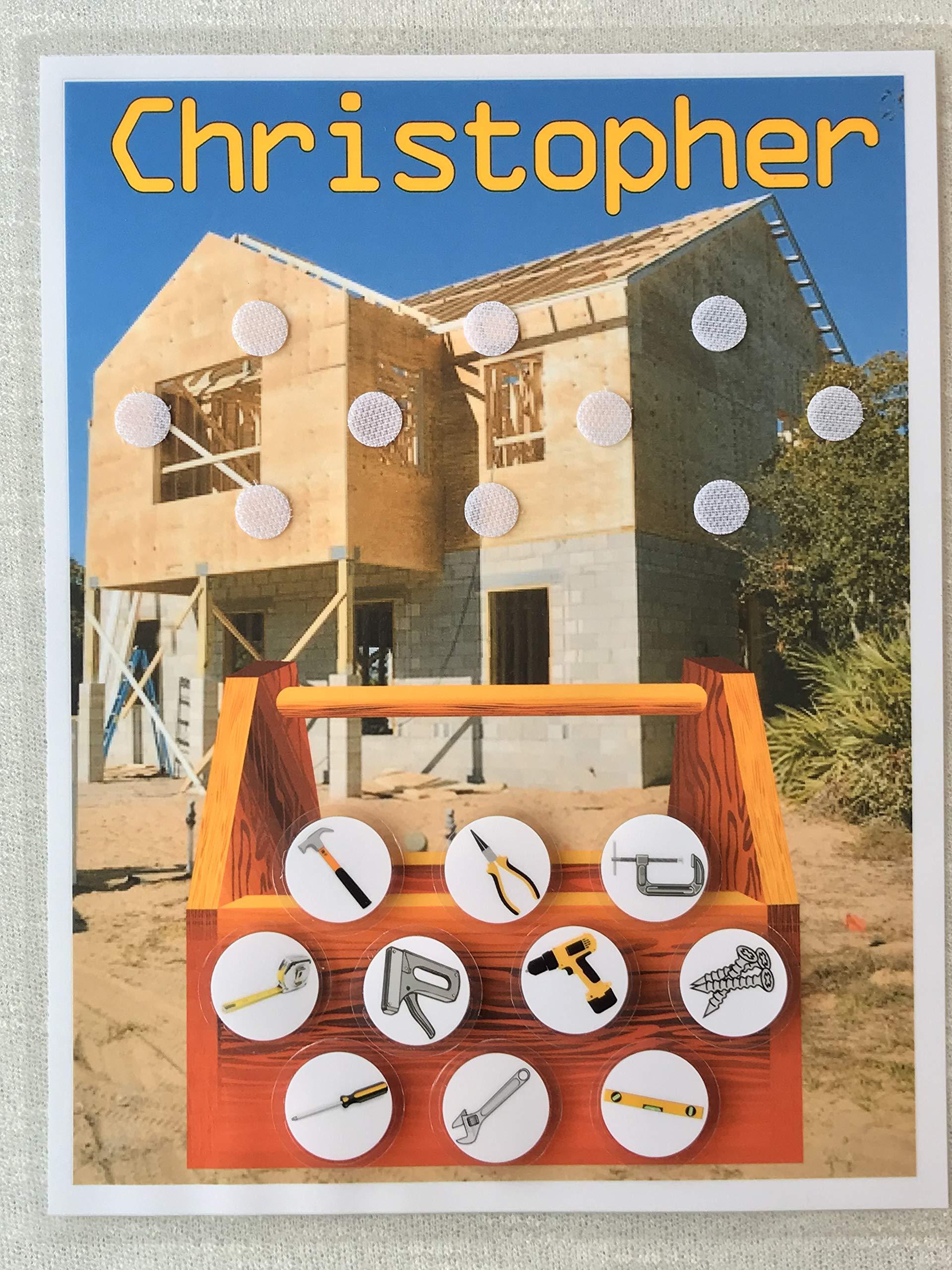 ToysCentral Basics Custom Reward Chart, Created with Your Childs Name. Construction theme, Reward Good Behavior