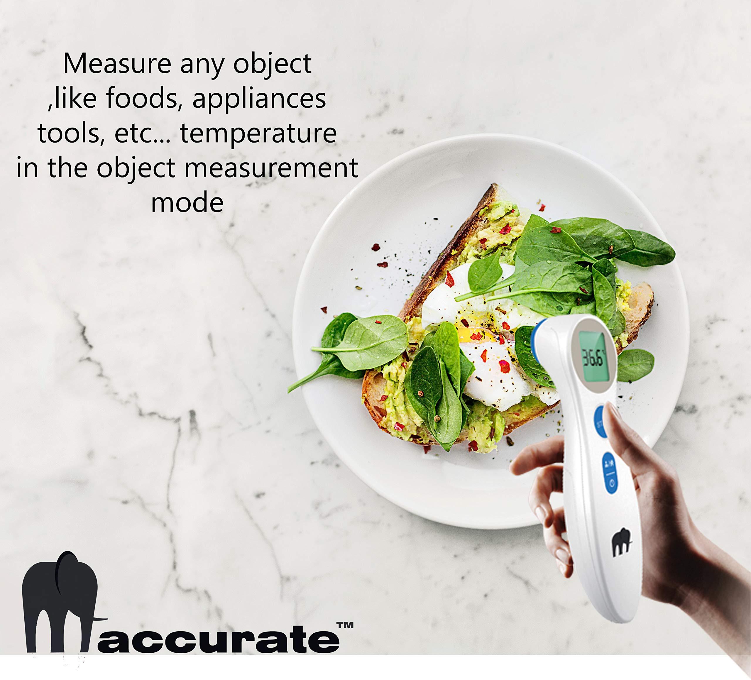 MACCURATE Forehead Thermometer, No Touch Home Use Digital for Adult & Kids, Sleek Infrared Temporal Fever Thermometer Fast and Accurate Reading with Backlight LCD Screen - Fahrenheit & Celsius