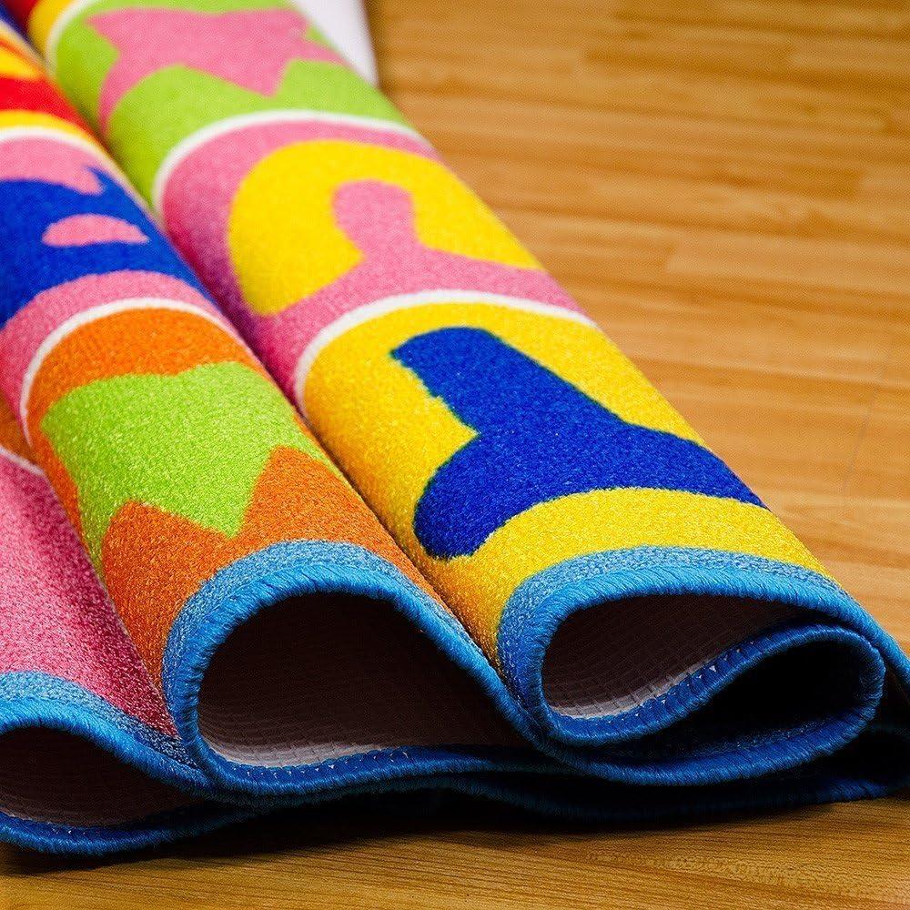 champion rugs champion rugs Kids/Baby Room Area Rug Abc's Alphabet Letters Numbers Fun Educational Sit Spot Shapes Non-Slip Gel Back Bright Colorful Vibrant Colors (5 Feet X 8 Feet)