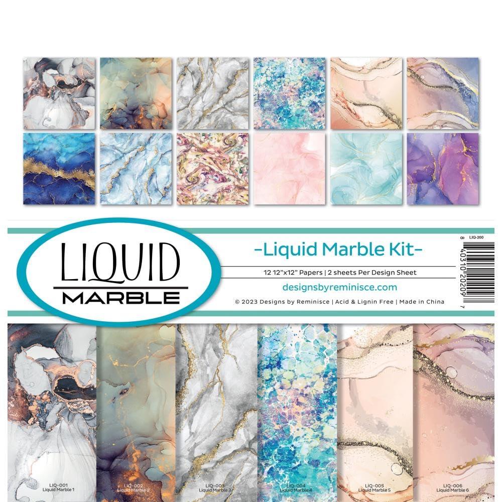 Reminisce Reminisce Liquid Marble Scrapbook Collection Kit