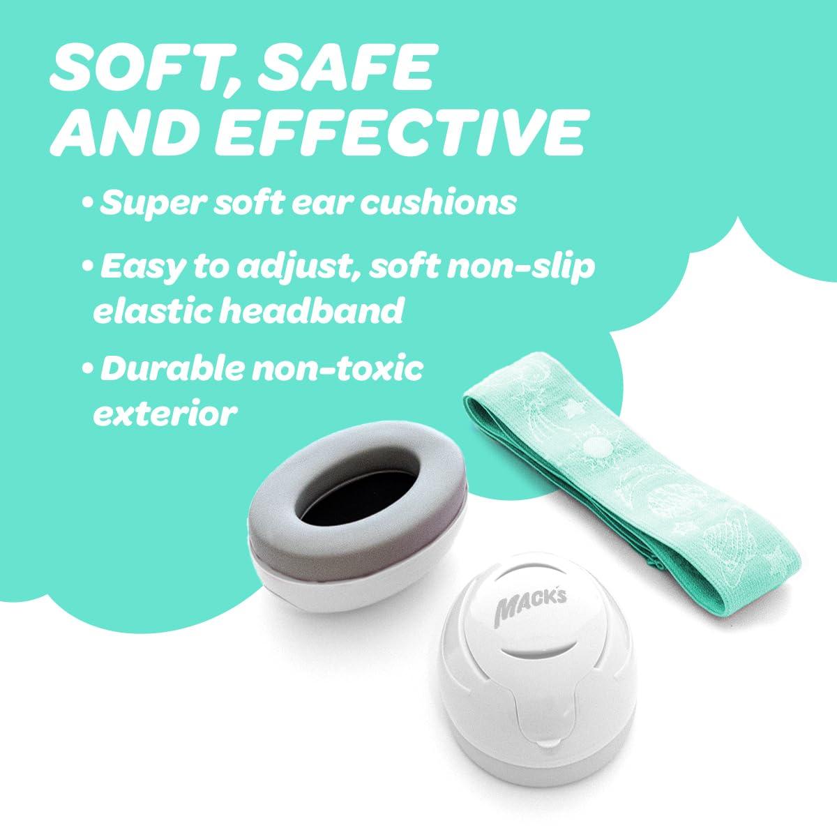 Mack\'s Mack's Baby Muffs | Baby Ear Muffs Noise Protection | High NRR | Noise Cancelling Headphones for Babies & Toddlers (White)