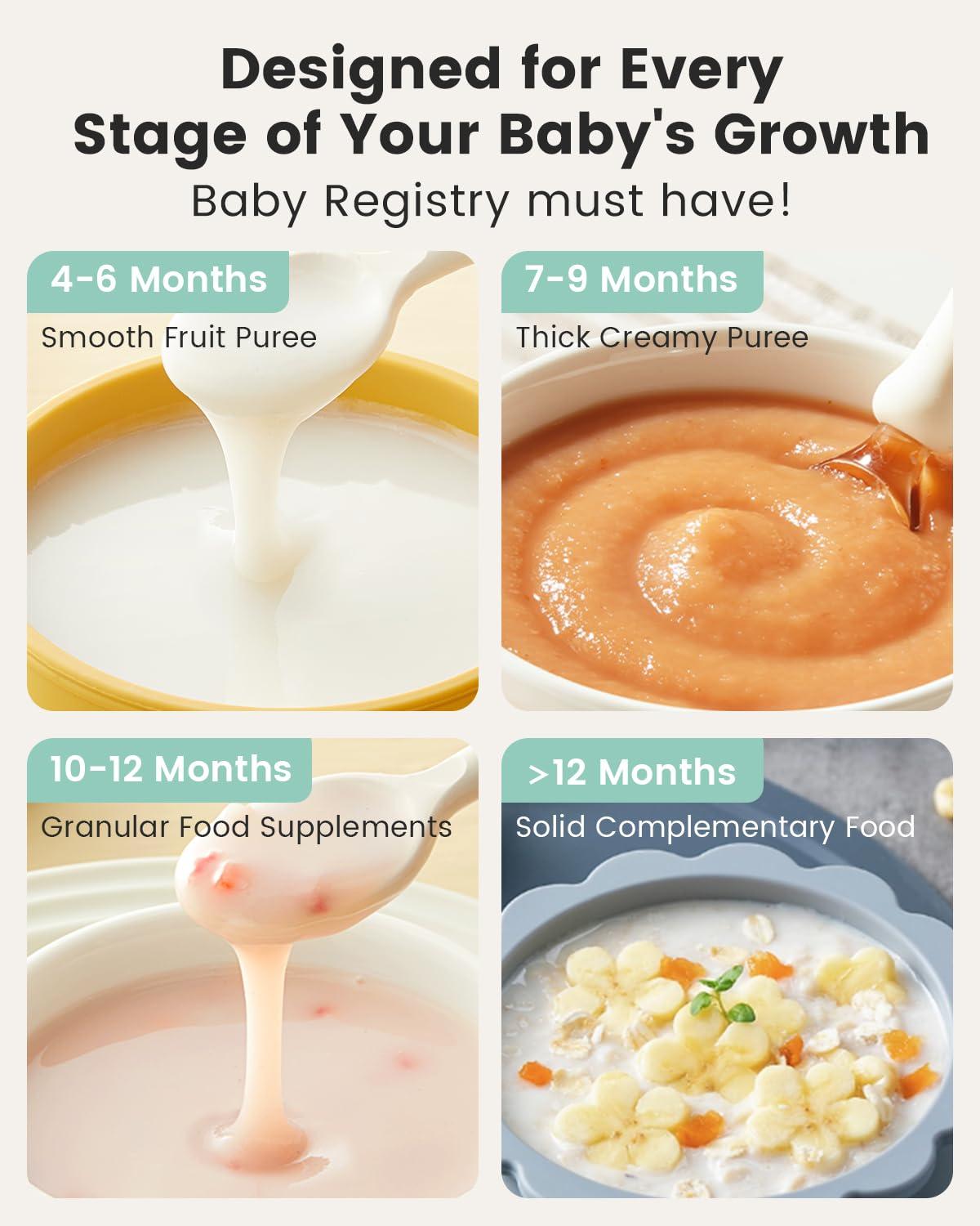 GROWNSY GROWNSY Baby Food Maker with Steam Basket, One Step Baby Food Processor Steamer Puree Blender Grinder Mills Machine, Auto Cooking Grinding and Sterili-zing for Healthy Homemade Baby Food, BPA-Free