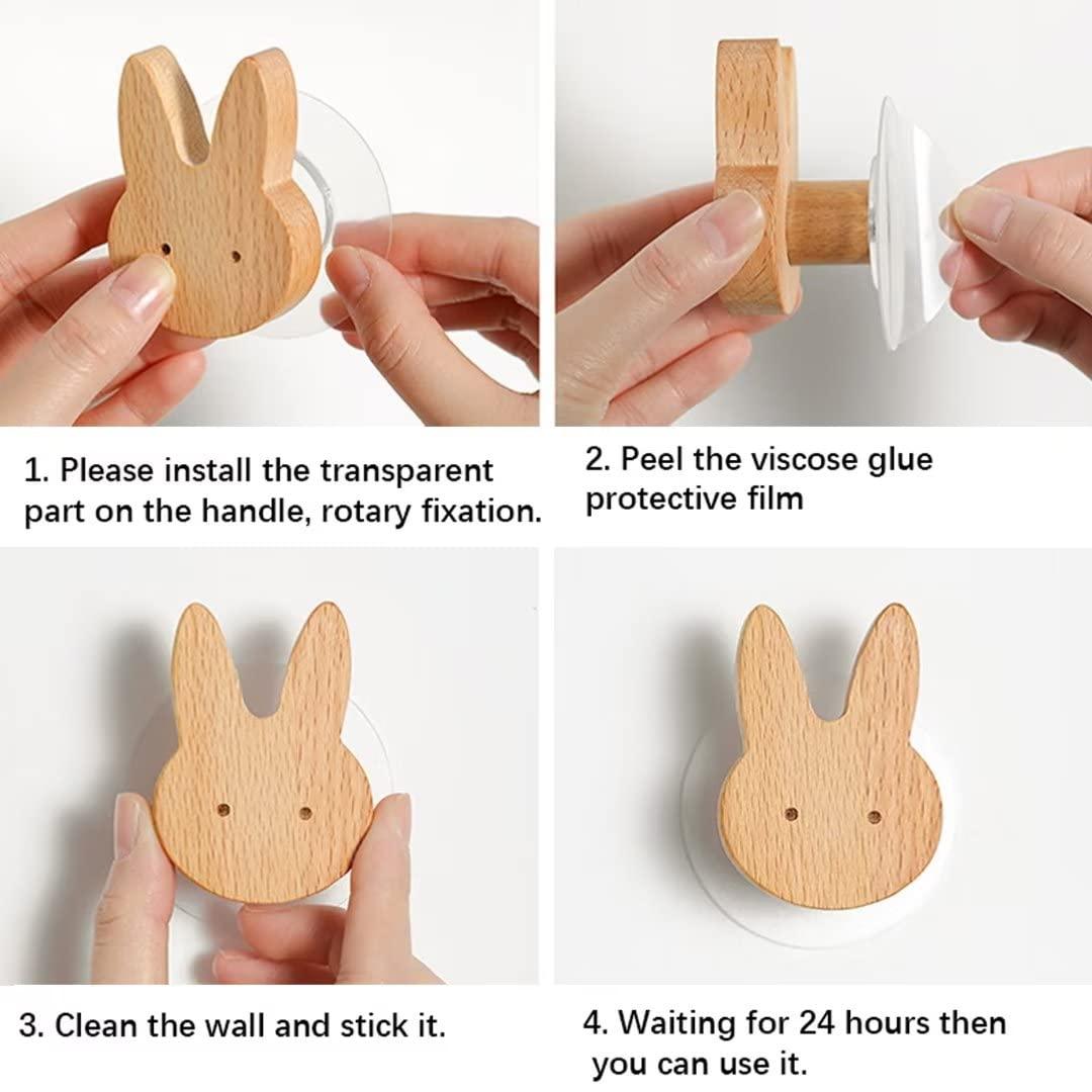 ToysCentral Basics 5 Pack Wood Elephant Knobs Drawer Handle Dresser Handles Kitchen Cabinet Knobs for Nursery Room, Kids Dresser Knobs Wooden Pull Door Closet Bathroom Furniture Handles Natural Wood Hooks (Elephant)