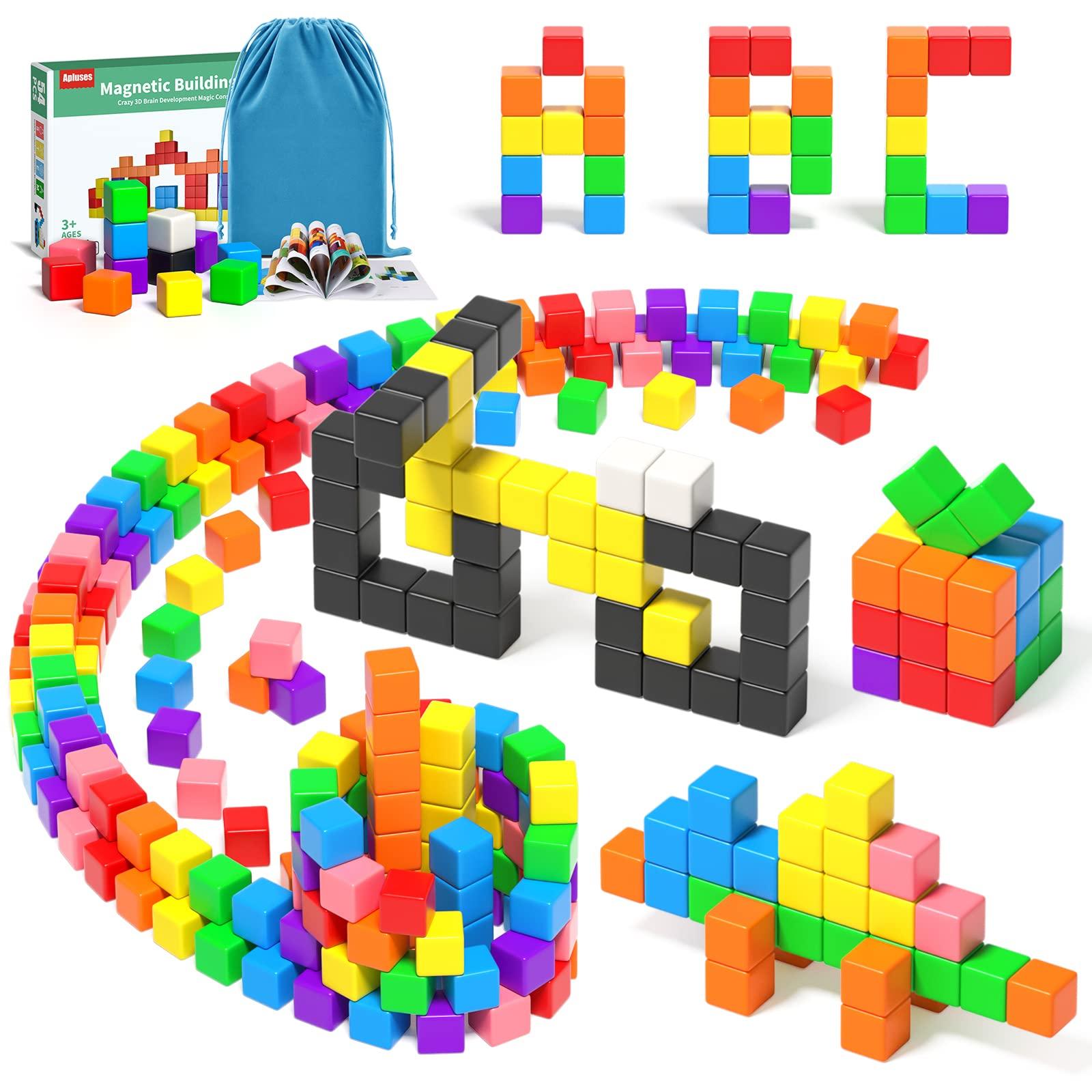 Apluses Apluses 96Pcs Magnetic Blocks, More Quantity can Create Bigger Buildings and Improve Children\'s Thinking