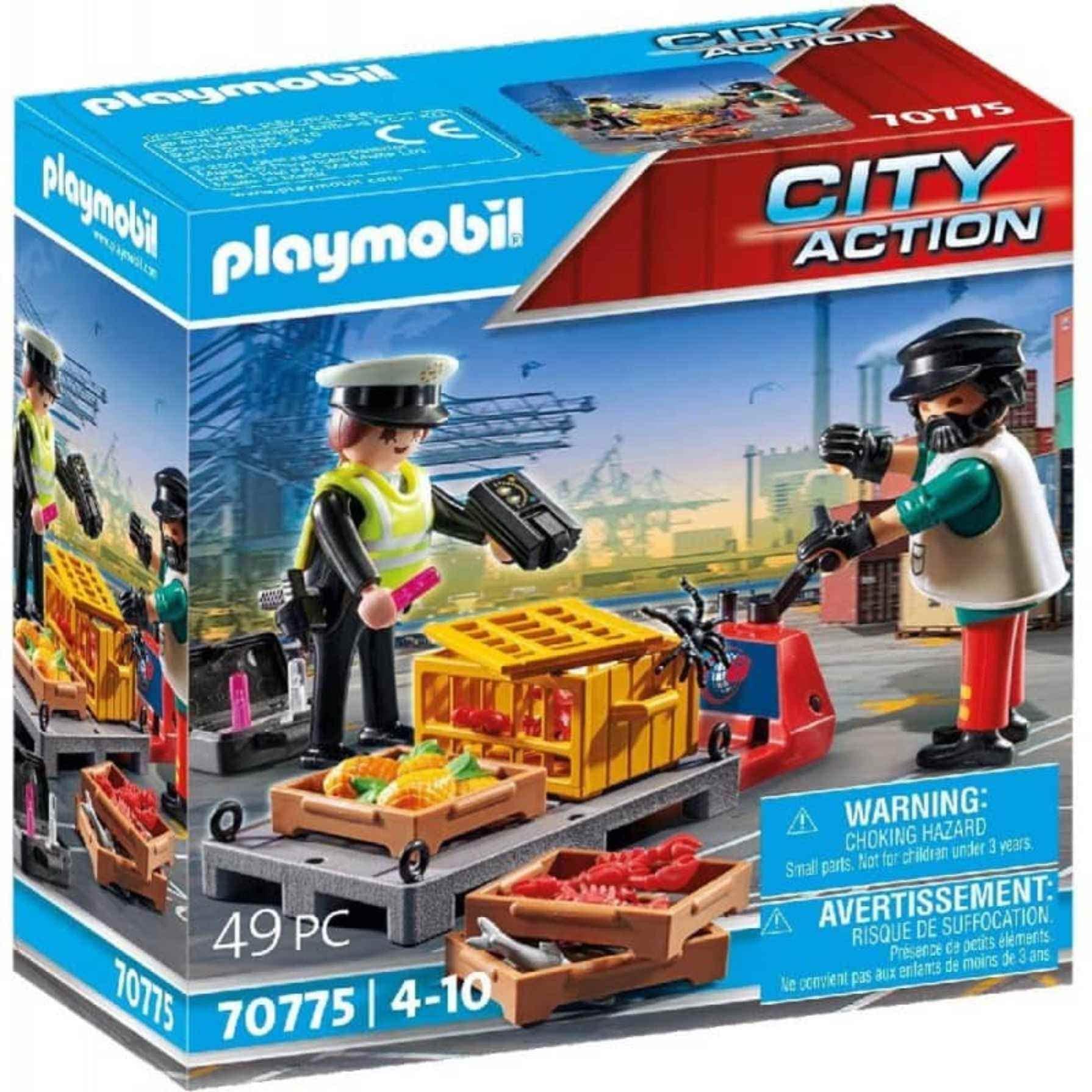 Playmobil Playmobil 70775 City Action Cargo Customs Check, Fun Imaginative Role-Play, PlaySets Suitable for Children Ages 4+