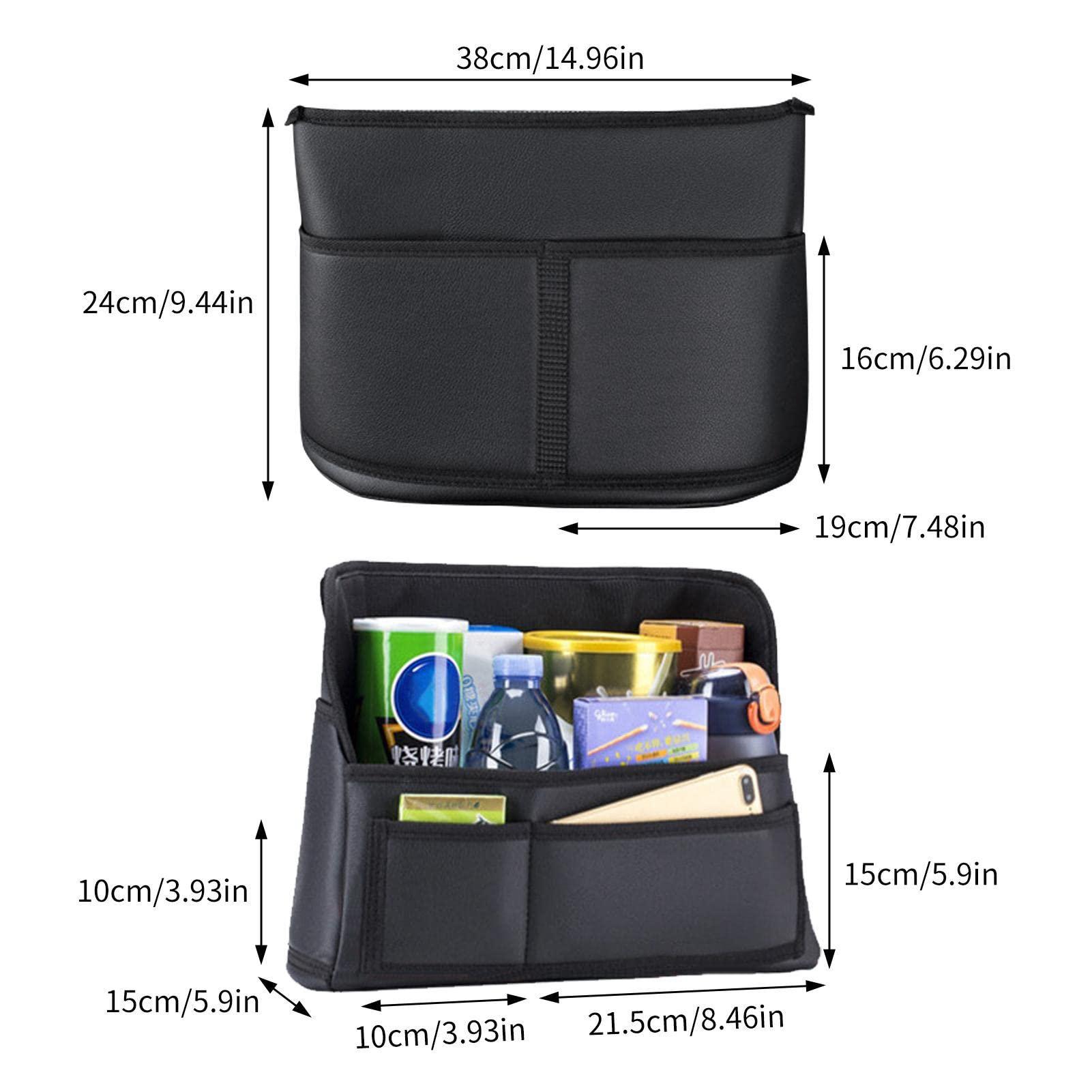 HOMRAA Car Organizers and Storage Car Seat Organizer Purse Holder Between Seats Pocket Handbag Holder Car Handbag Holder Car Storage Bag Leather Bag Between Front Seats Barrier and Storage Pocket Co