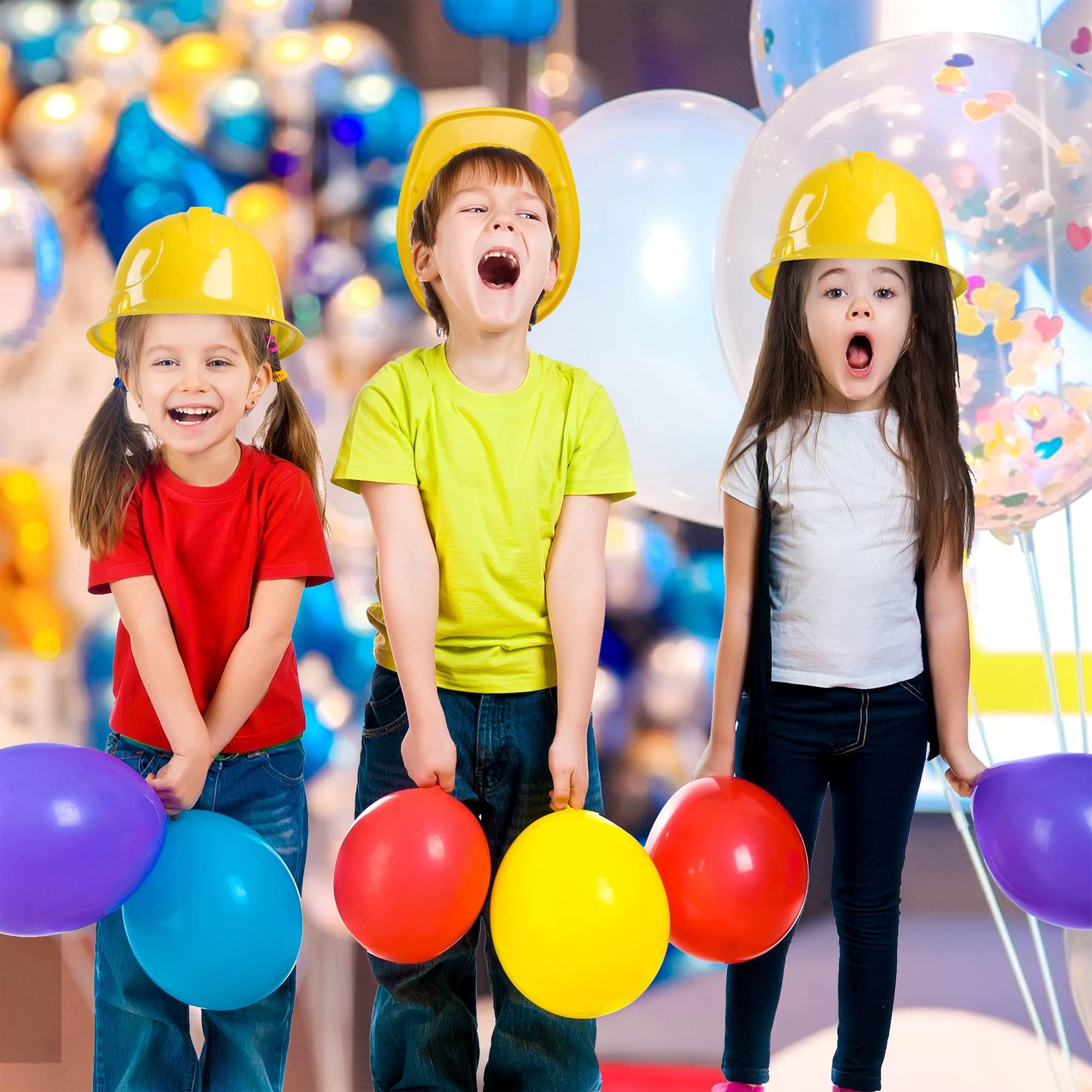 JOYIN JOYIN Construction Hard Hats, 24 Pcs Toy Plastic Kids Party Hats, Yellow, for Children Construction Birthday Party, Building Theme Party Favors