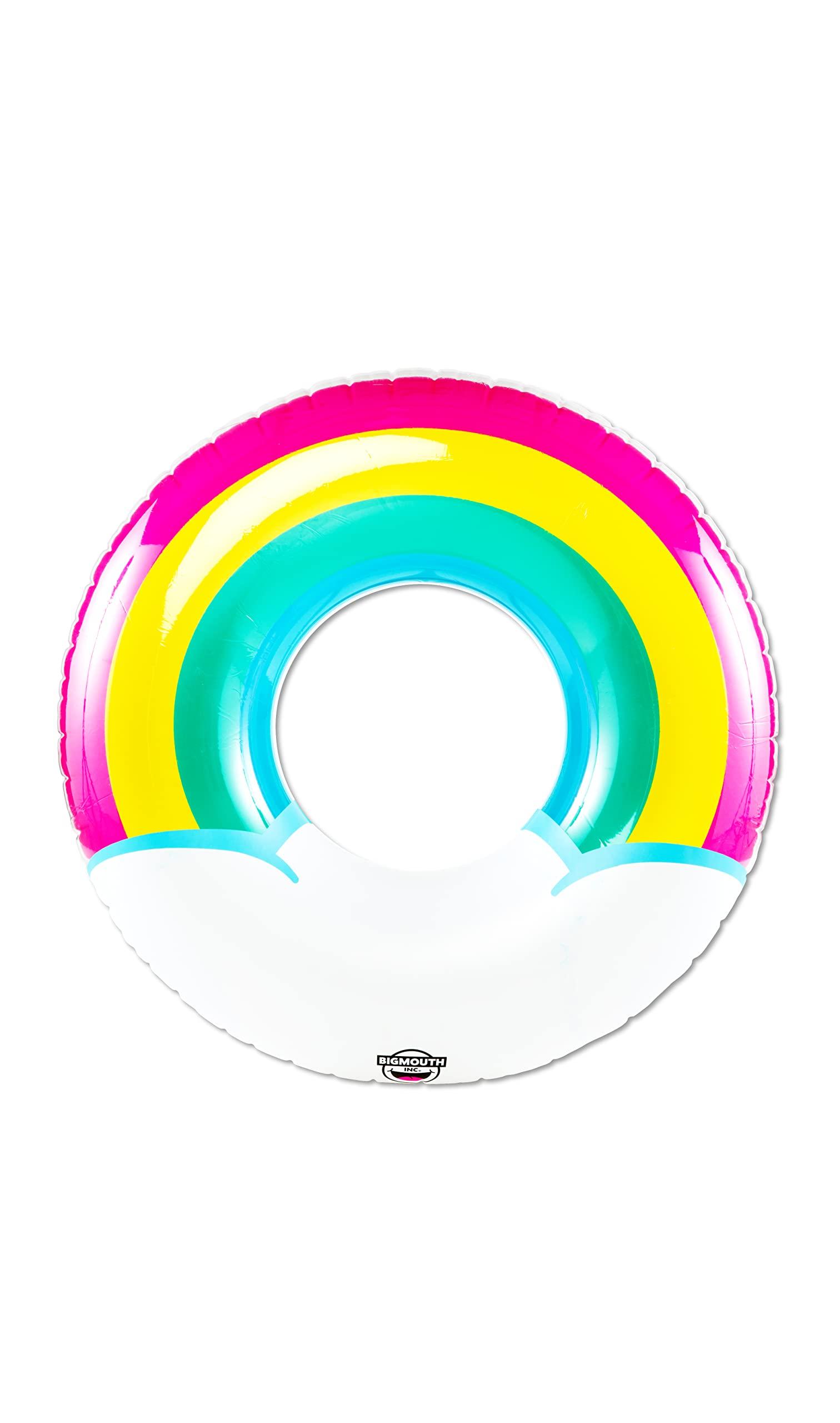 BigMouth BigMouth Inc. Rainbow Ring Pool Float, Over 5' Wide Inflatable Floatie Tube, Blow Up Swim Ring, Outdoor Summer Pool Party Decor