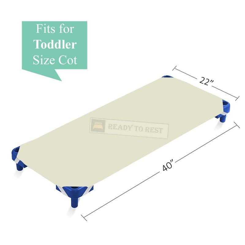 Ready To Rest Toddler Size Daycare/Pre-School Cot Sheets- 22x40, 24-Piece Childrens Naptime Cot Sheet with Corner Elastic Loops- Ploy-Cotton Blend- Ivory Daycare Cots Fitted Sheet for Baby Girls & Baby Boys