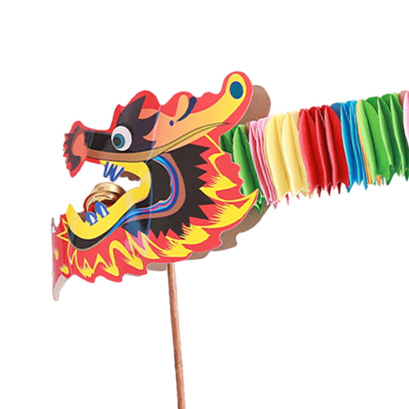 Luwecf Luwecf Chinese Paper Dragon Chinese New Year Dragon Crafts Banner DIY Set Chinese New Year Dragon Garland for New Year Kindergarten, Style A