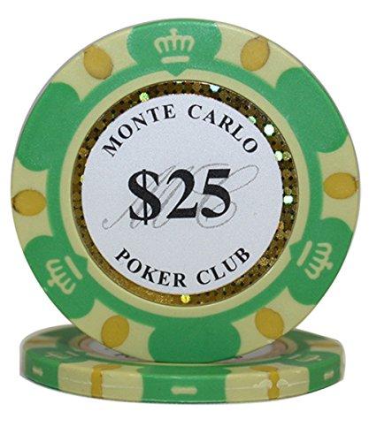 MRC POKER 600pcs 13.5G Monte Carlo Poker Club Poker Chips Set with Heavy Duty Acrylic Case & Chips Trays