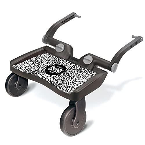 Lascal Lascal BuggyBoard Mini Universal Stroller Board, Fits 90% of Strollers, Compatible with UPPAbaby, Bugaboo, No Need for a Double Stroller for Infant and Toddler, Max Weight 66 lbs, Leopard