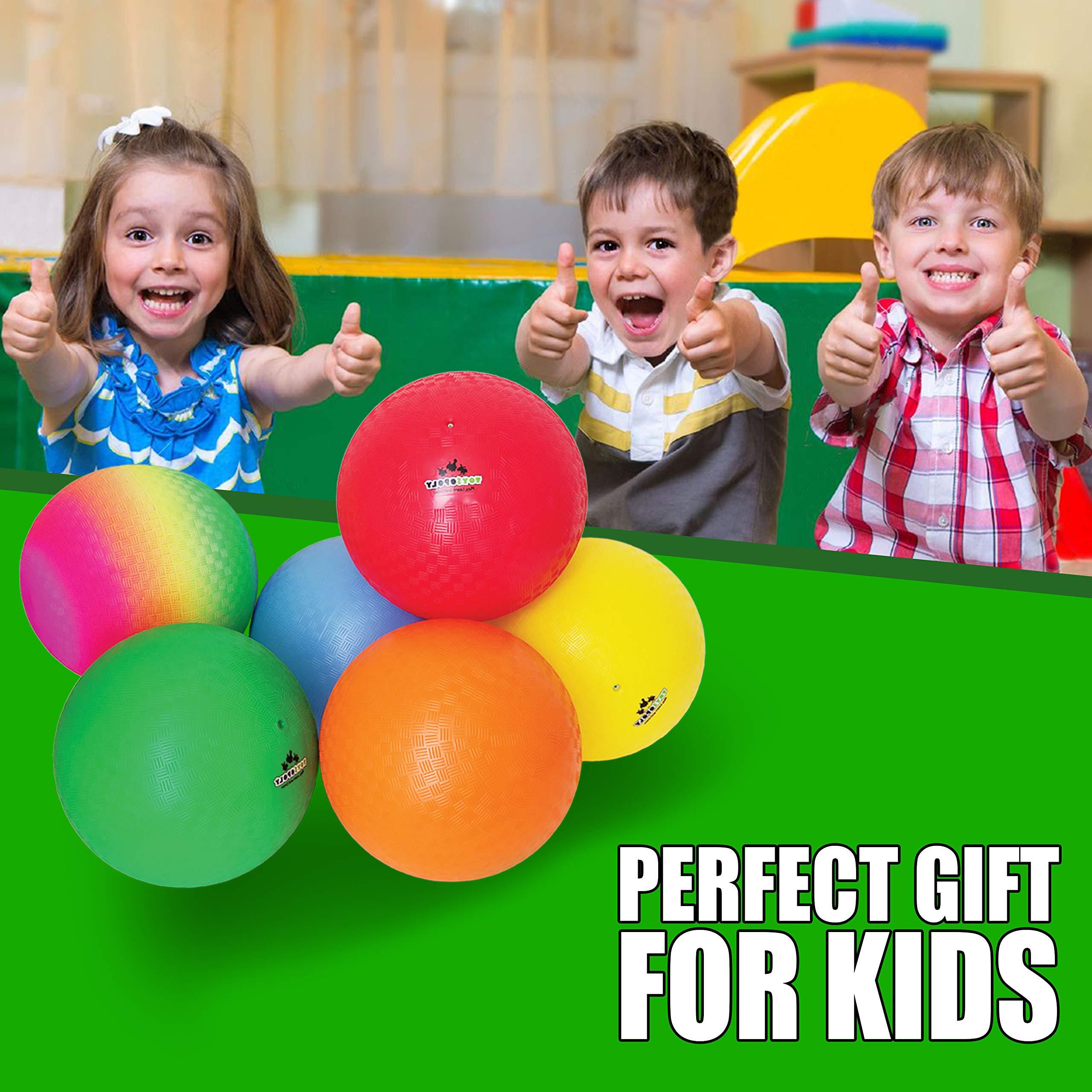 ToysOpoly ToysOpoly Playground Balls 13 Inch, 2 Variet Kickball for Kids and Adults - Bouncing Dodge Ball, Handball, Square Game for Outdoor & Indoor + Free Pump