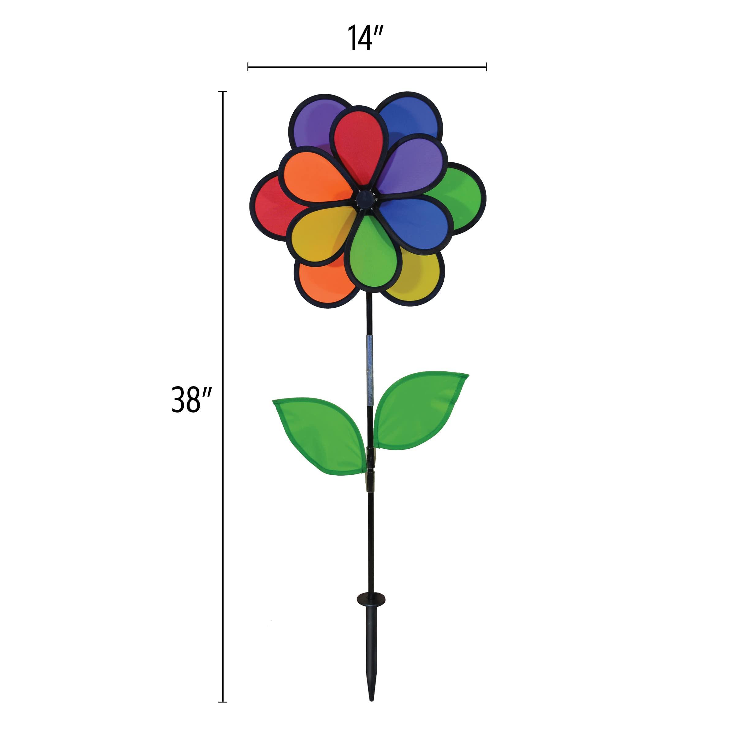 In the Breeze In the Breeze 14\" Rainbow Double Flower with Leaves