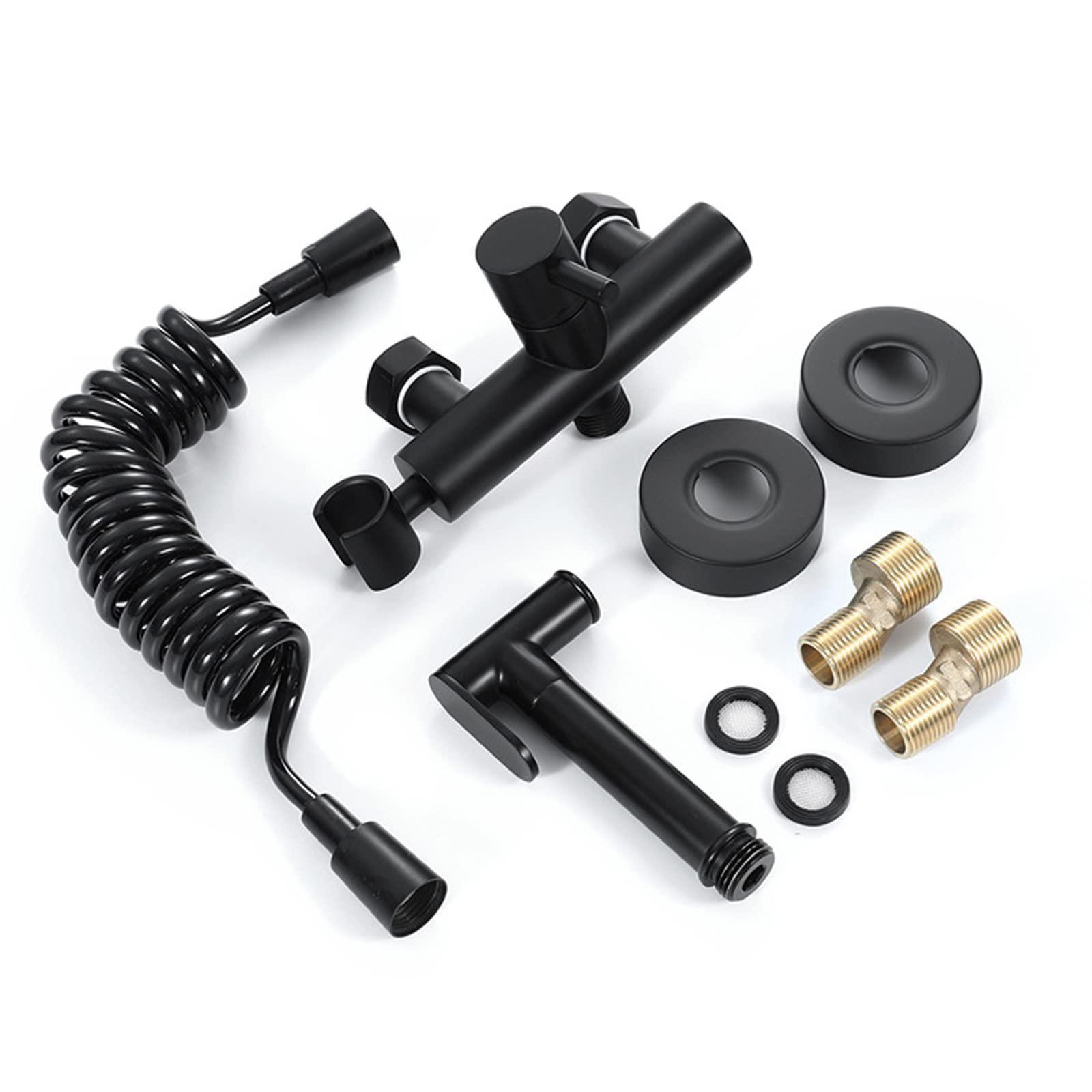 YUJBILTR High Pressure Brass Handheld Bidet Sprayer Kit with 1.5M Hose, Hot and Cold Bidet Sprayer for Toilet Cleaning, Personal Hygiene