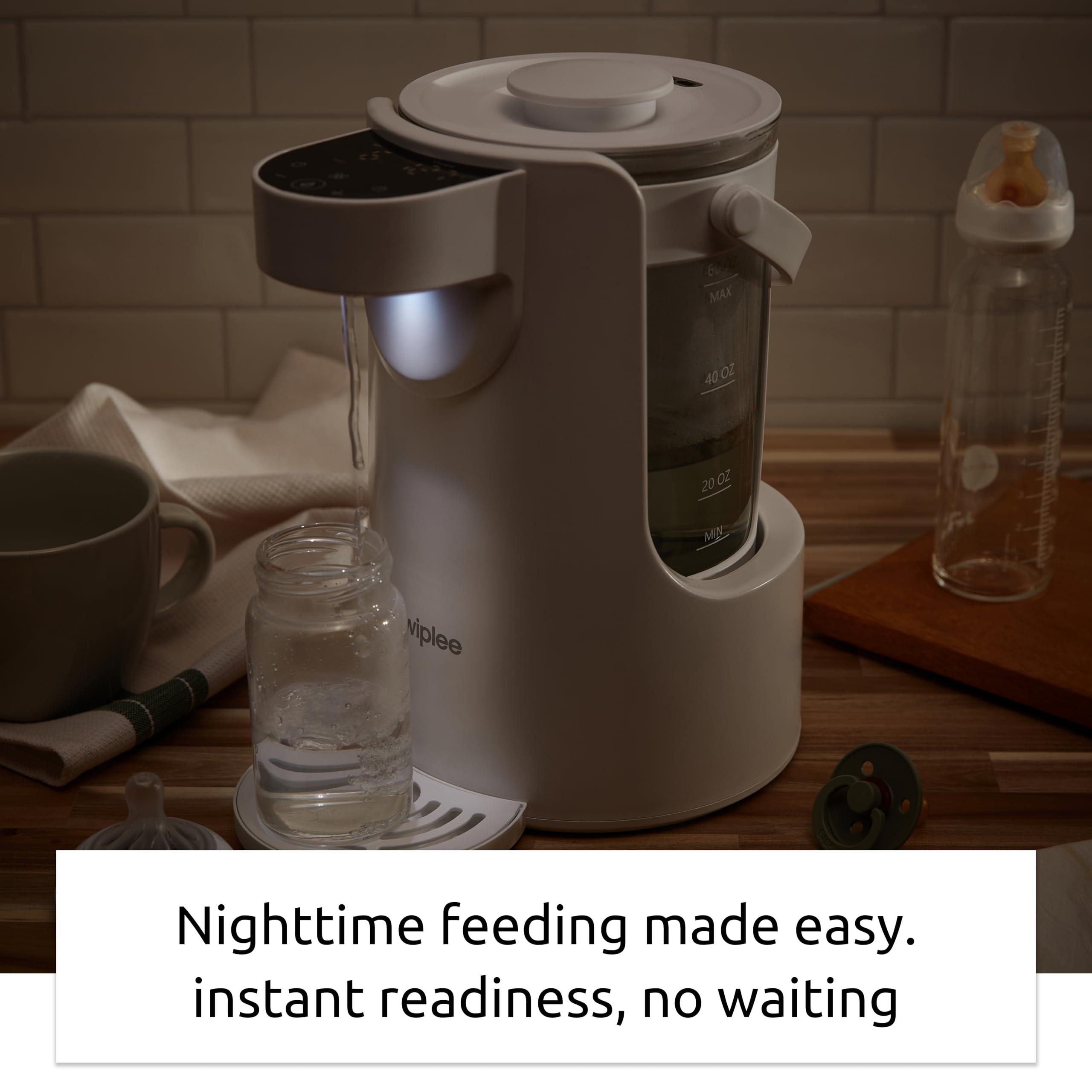 Kwiplee Kwiplee Smart Pour Warm Water Dispenser (Pink), Instant Water Warmer for Baby Formula, 2L Detachable Glass Tank, Hot Water Dispenser, 24/7 Keep Warm, Baby Bottle Warmer, Baby Water Warmer