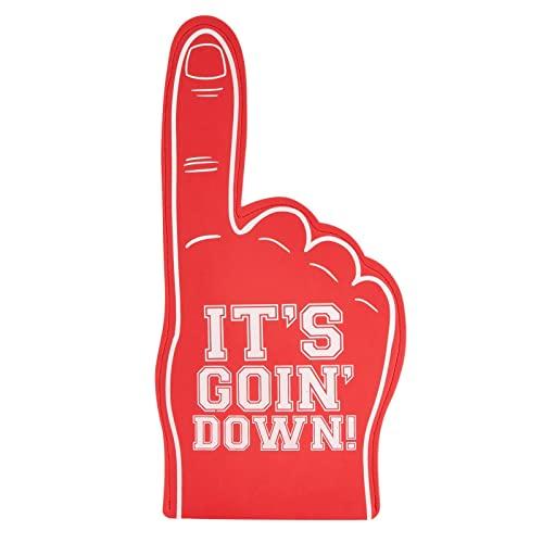 Okuna Outpost Okuna Outpost 2 Pack Red Foam Fingers #1, It\'s Goin\' Down for Sports Fan Accessories, Cheering, Party Favors, 17.5 Inch Giant Foam Hand