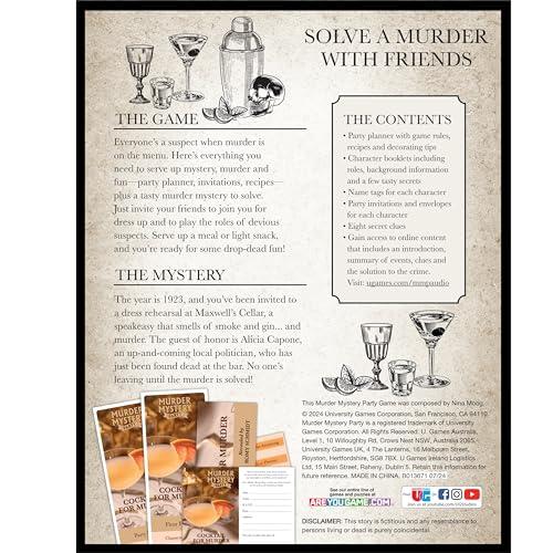 Murder Mystery Party Murder Mystery Party, Cocktail for Murder Murder Mystery Party Game for 6 Players Ages 16 and up, a Role Play Dinner Party Mystery Game
